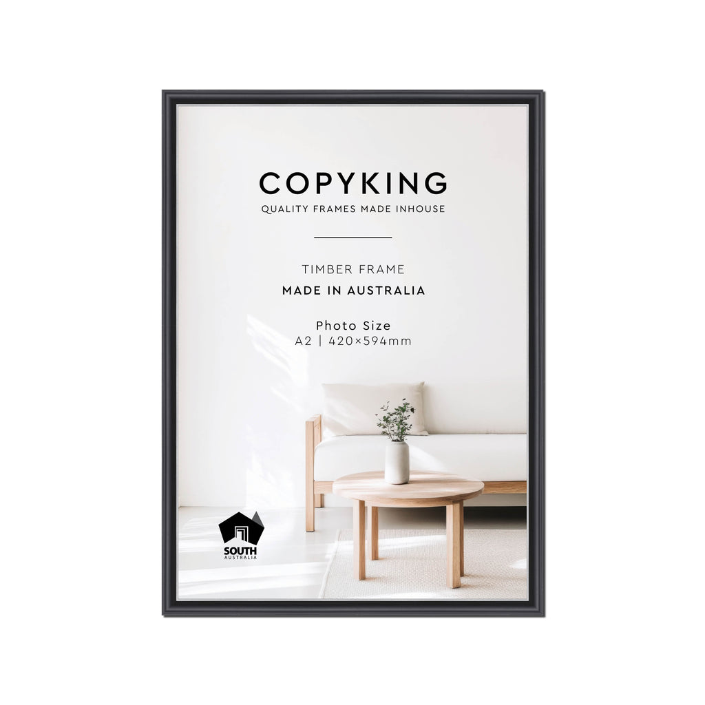 Black/Silver 20mm Wood Poster Frame - A2 (420mm x 594mm)