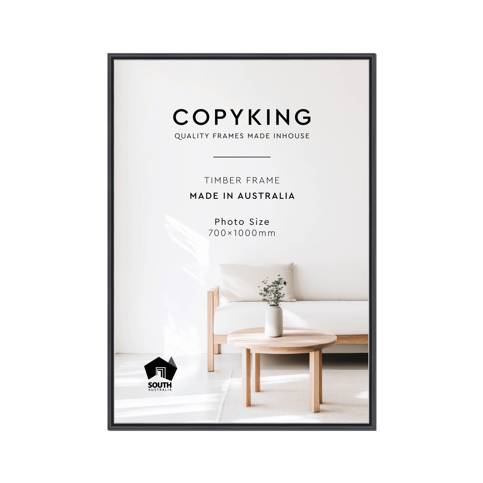 Black/Silver 20mm Wood Poster Frame - 70cm x 100cm