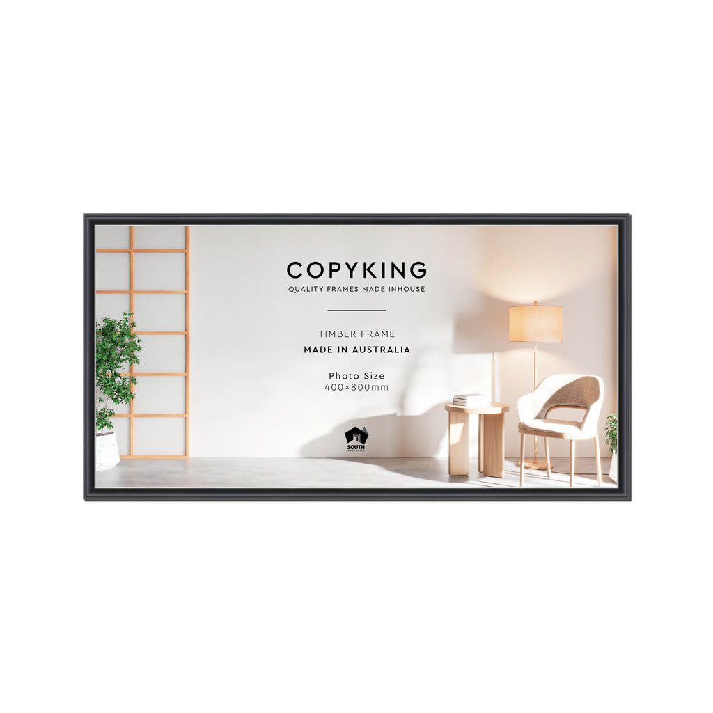Black/Silver 20mm Wood Panoramic Photo Frame - 40cm x 80cm