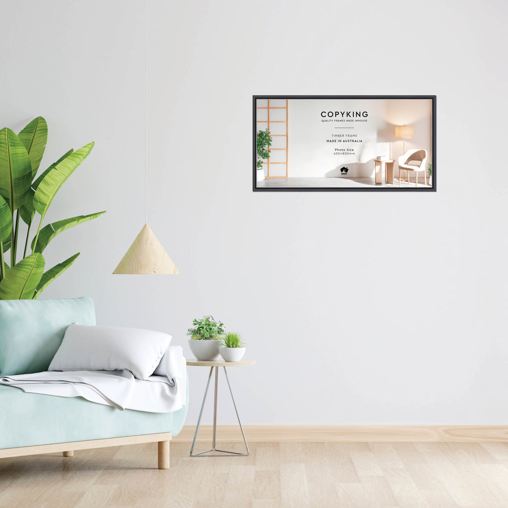 Black/Silver 20mm Wood Panoramic Photo Frame - 40cm x 80cm