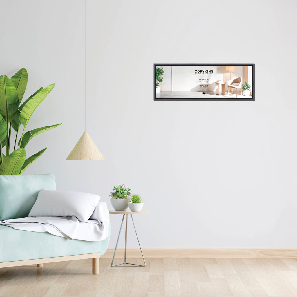 Black/Silver 20mm Wood Panoramic Photo Frame - 25cm x 75cm