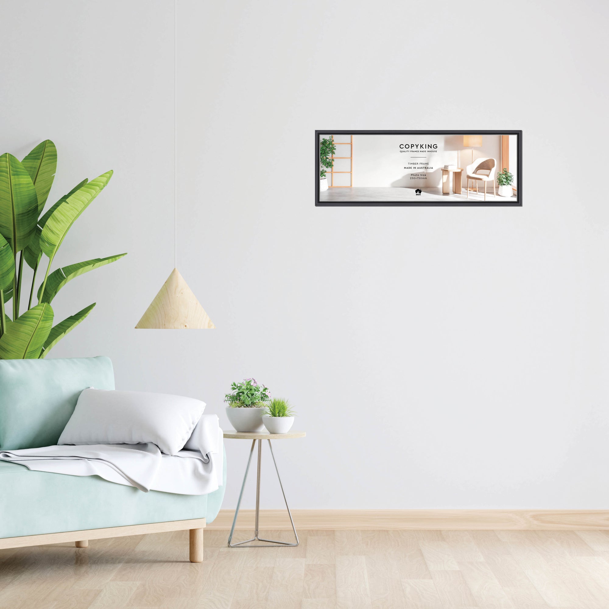 Black/Silver 20mm Wood Panoramic Photo Frame - 25cm x 75cm