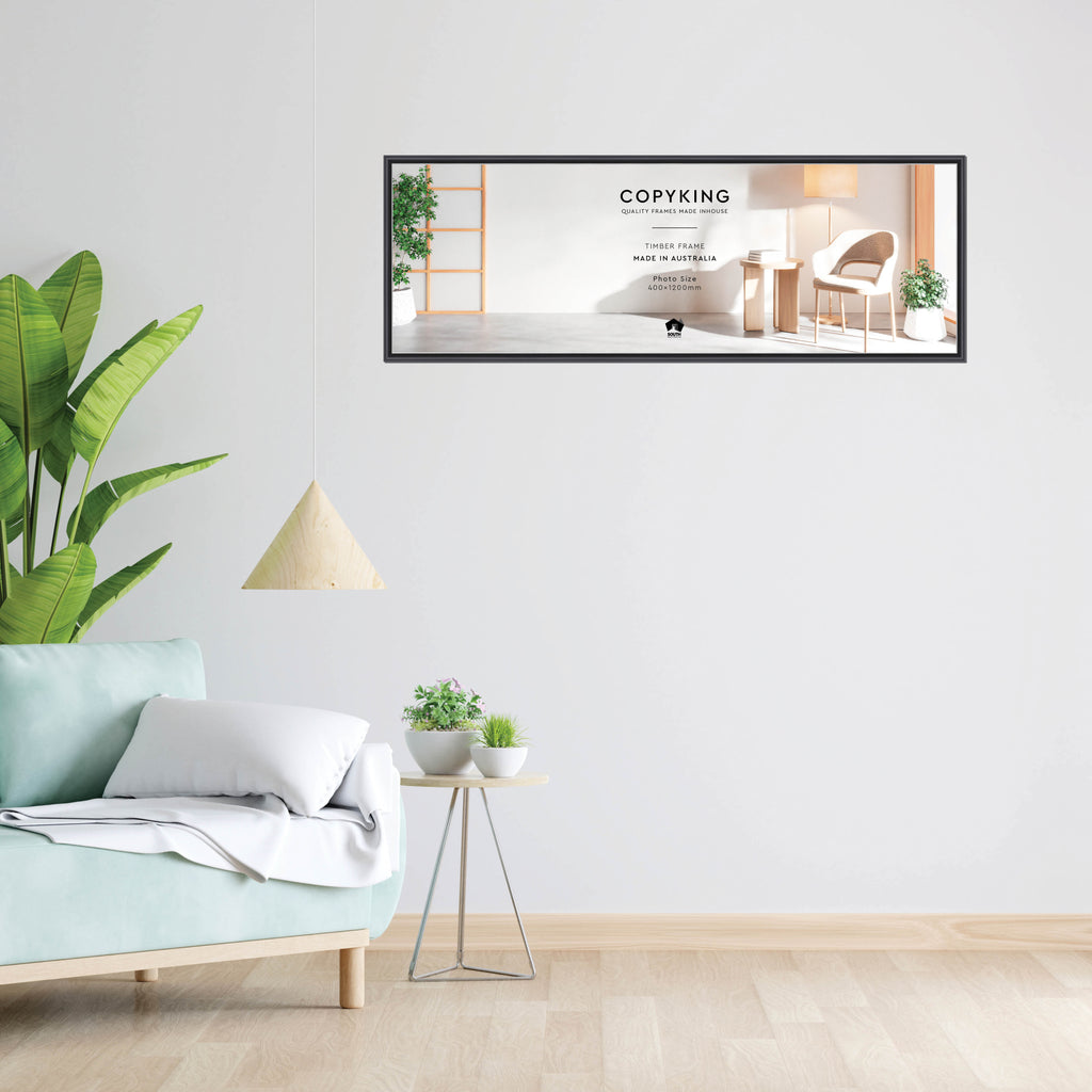 Black/Silver 20mm Wood Panoramic Photo Frame - 40cm x 120cm
