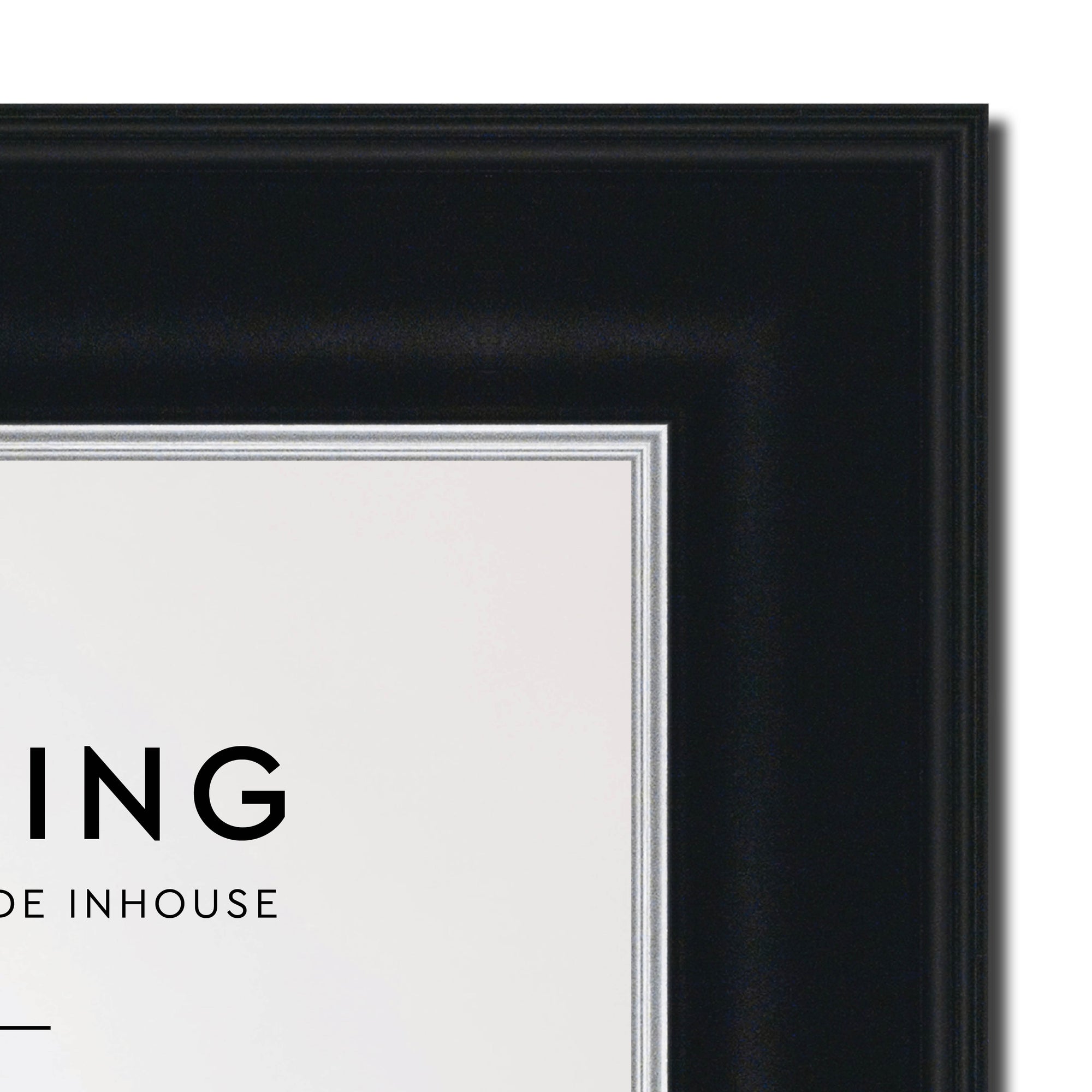 Black/Silver 50mm Wood Poster Frame - A1 (594mm x 840mm)