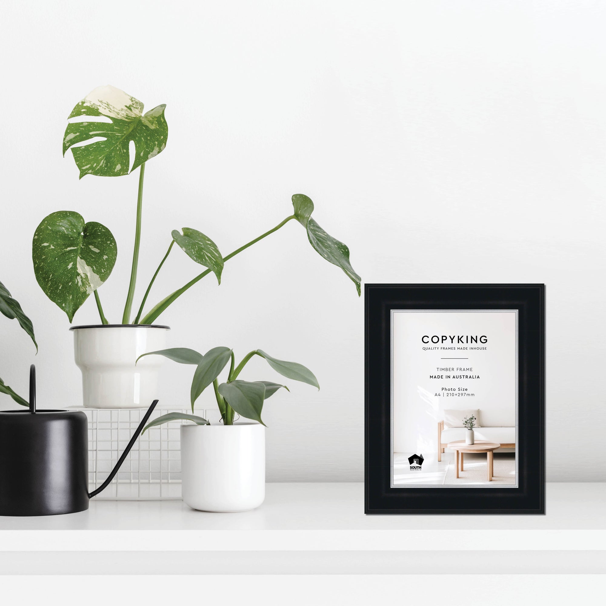 Black/Silver 50mm Wood Poster Frame - A4 (210mm x 297mm)