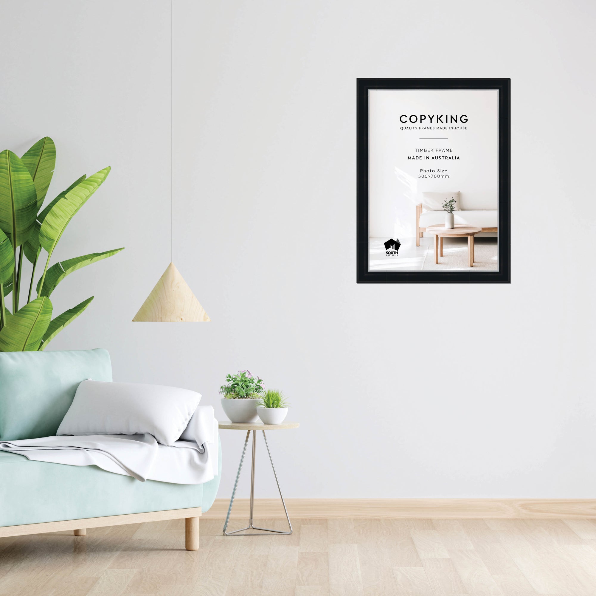 Black/Silver 50mm Wood Poster Frame - 50cm x 70cm