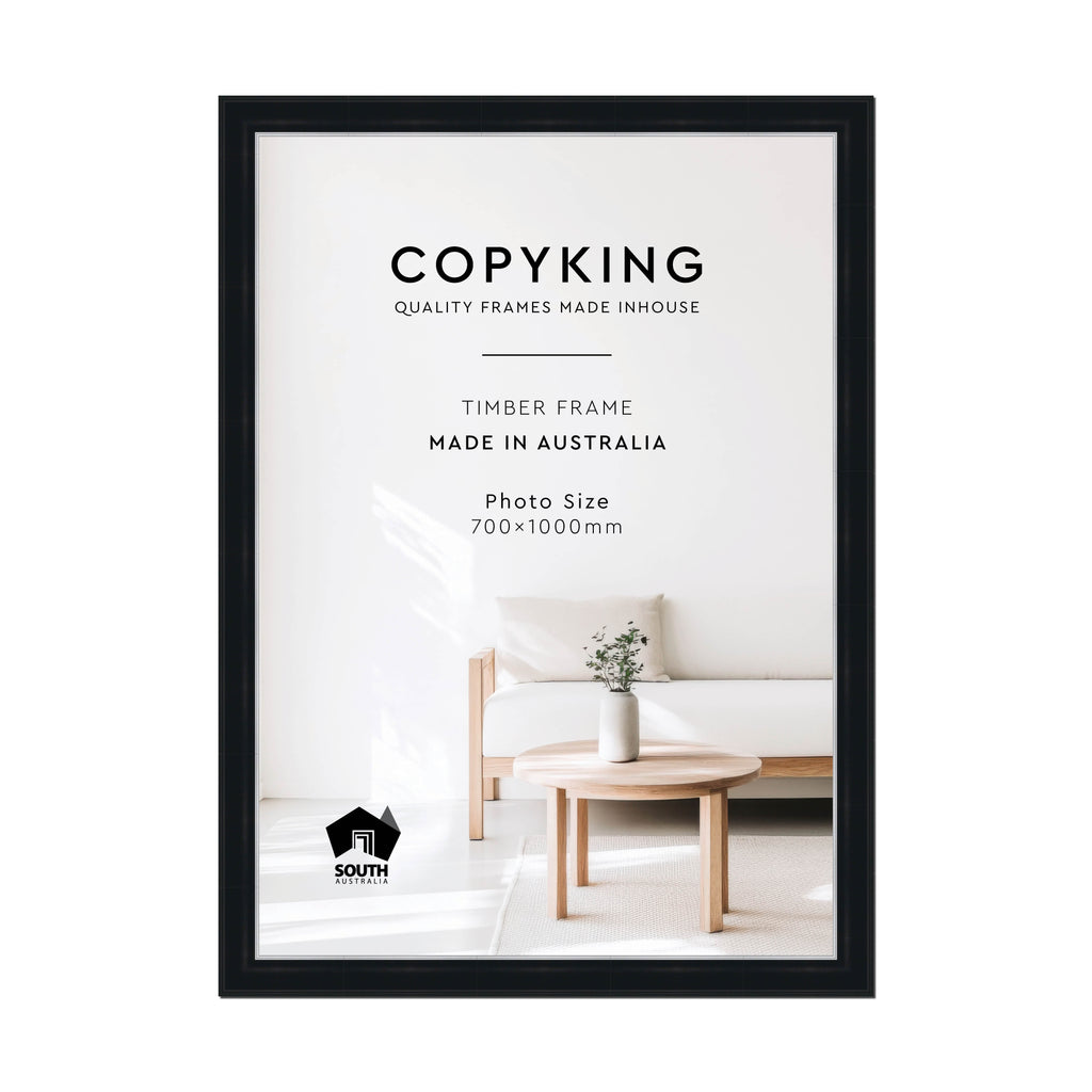 Black/Silver 50mm Wood Poster Frame - 70cm x 100cm