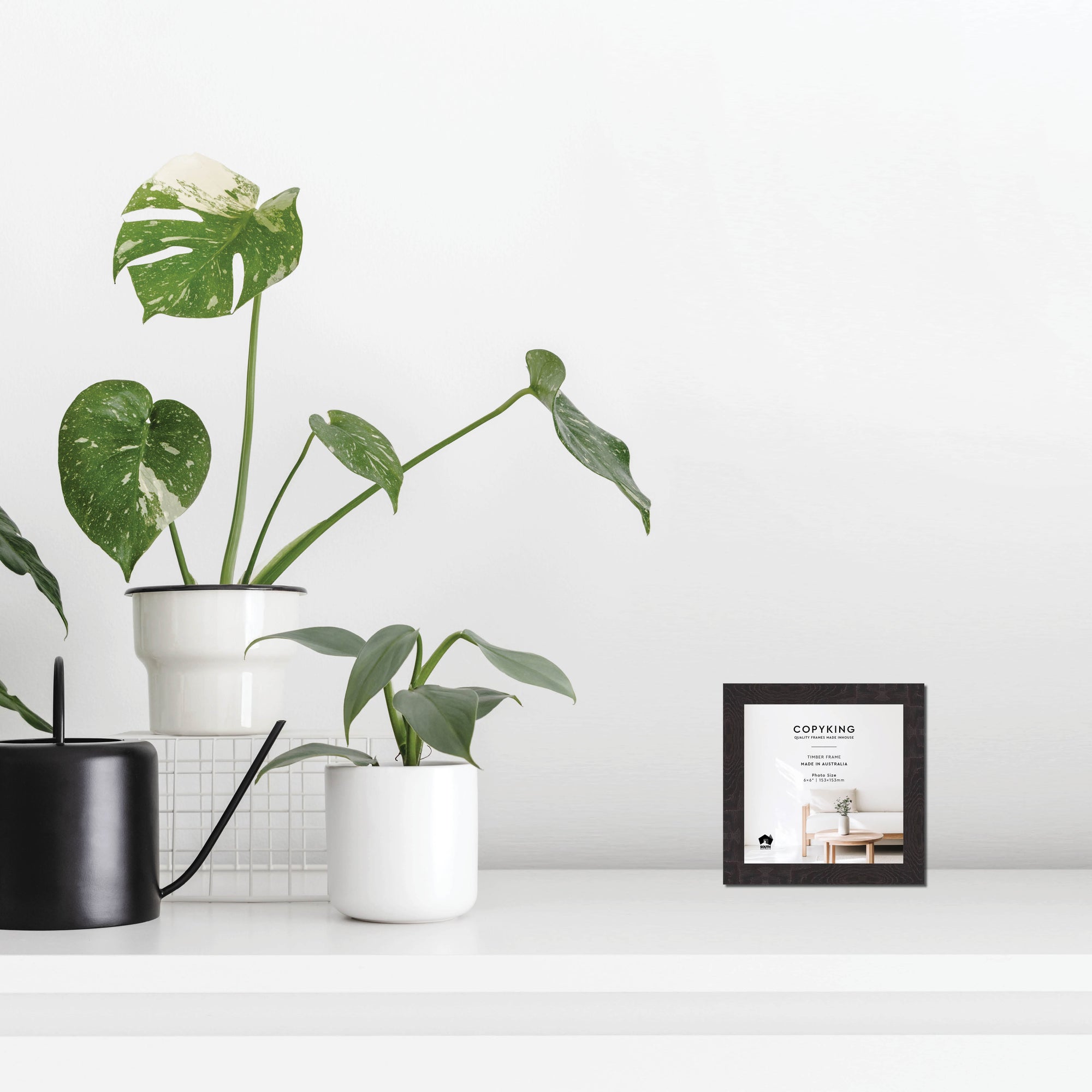 Botanica Black 20mm Wood Square Photo Frame - 6" x 6" (153mm x 153mm)