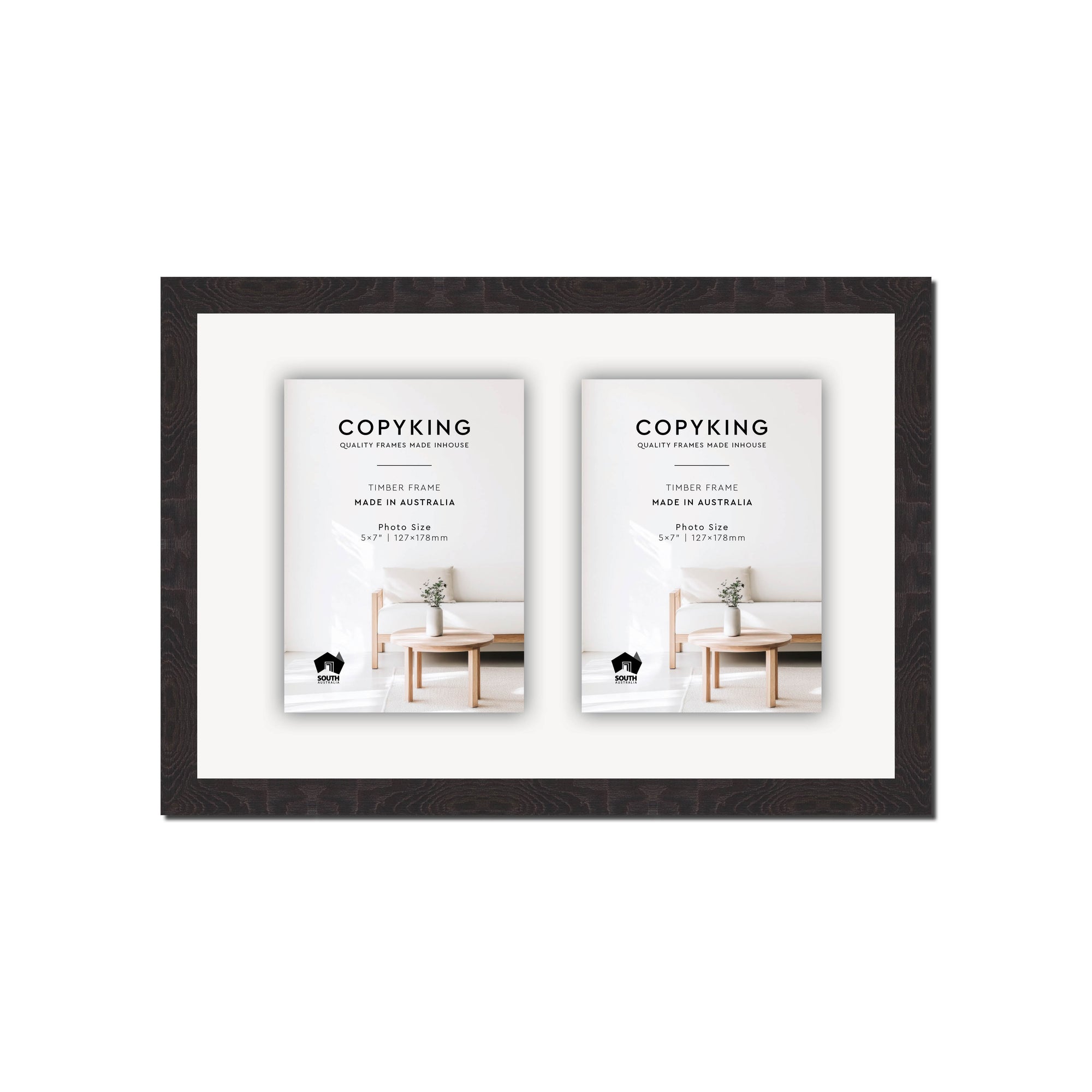 Botanica Black 20mm Wood Collage Photo Frame - 10" x 15" - 2 Photos (5" x 7")