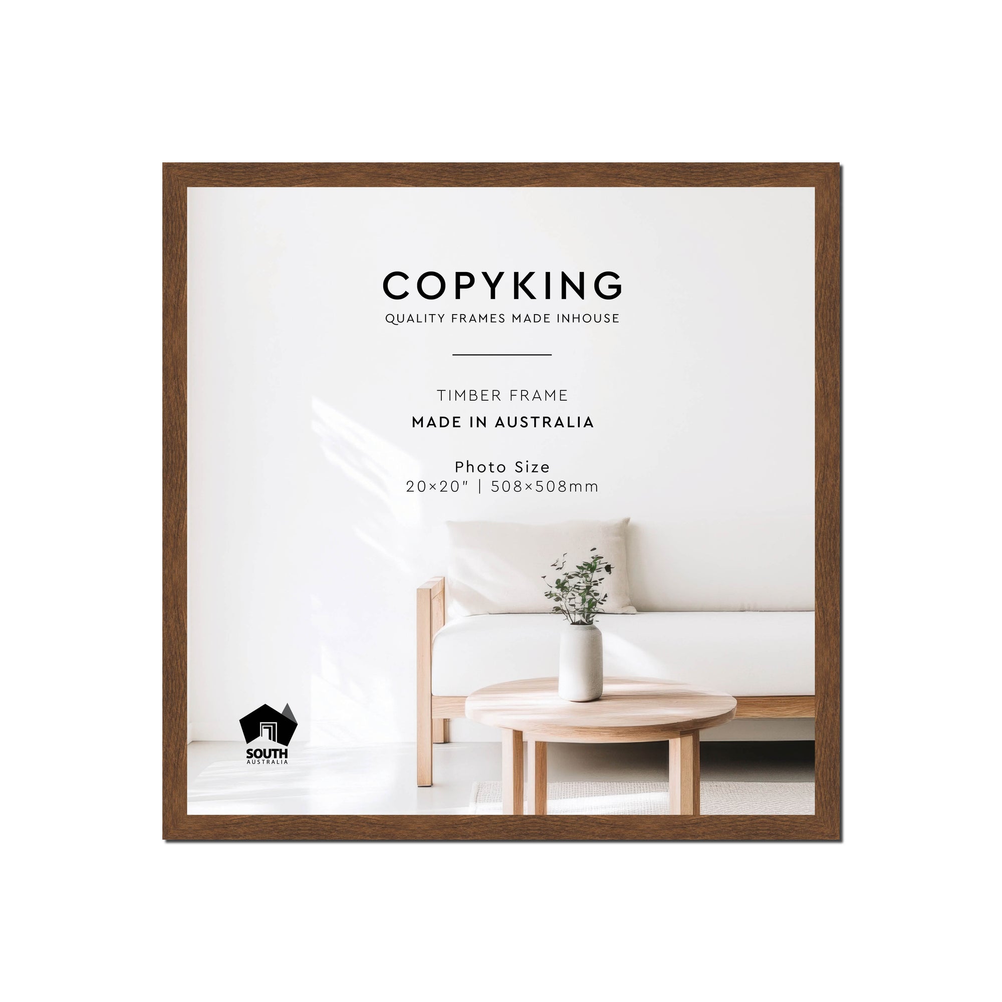 Botanica Chocolate 20mm Wood Square Photo Frame - 20" x 20" (508mm x 508mm)