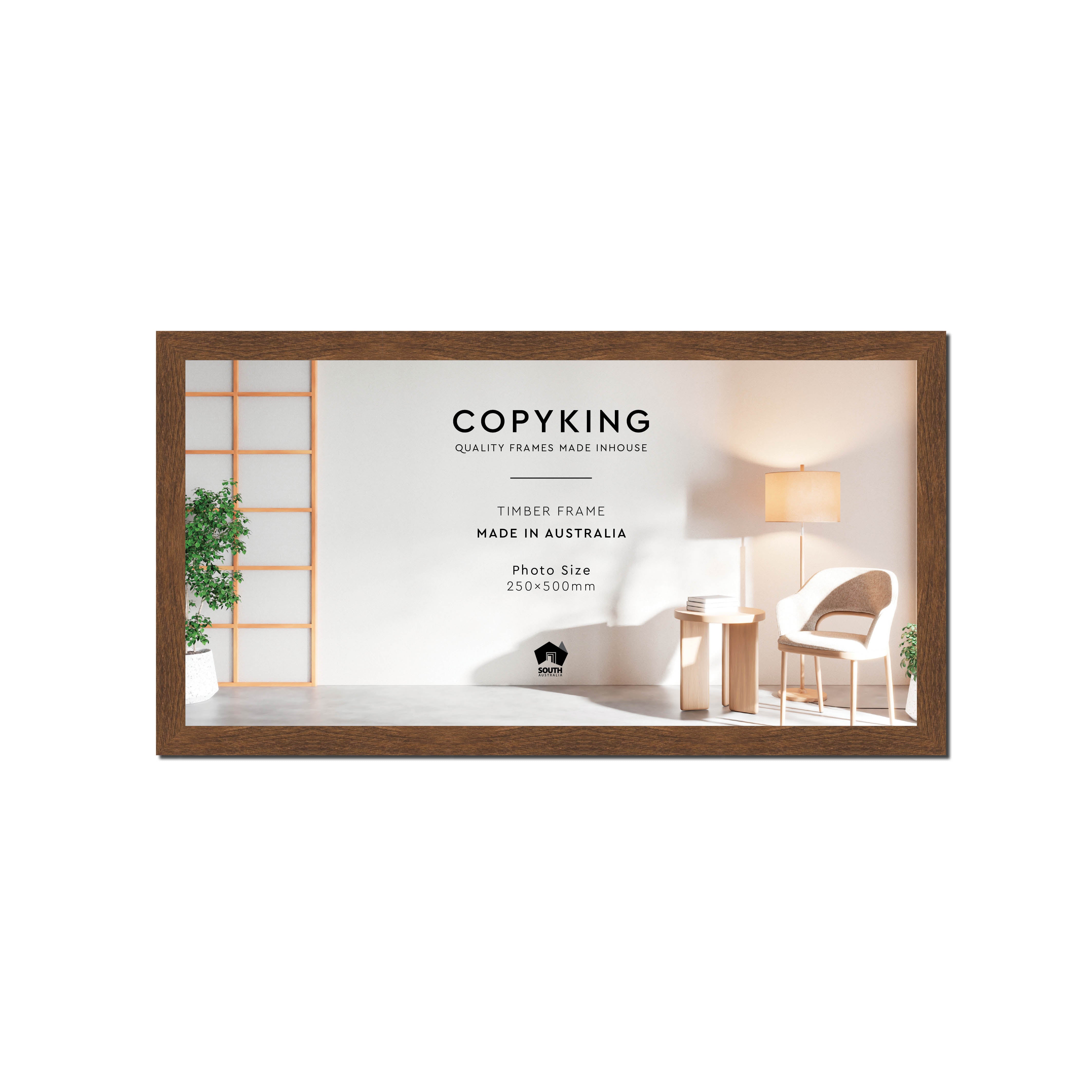 Botanica Chocolate 20mm Wood Panoramic Photo Frame - 25cm x 50cm – Copyking