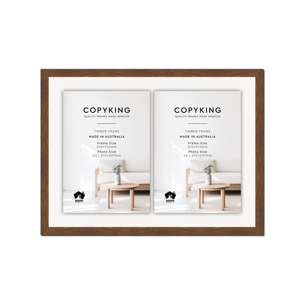 Botanica Chocolate 20mm Wood Certificate Frame - 370mm x 510mm - 2 Certificates (A4)