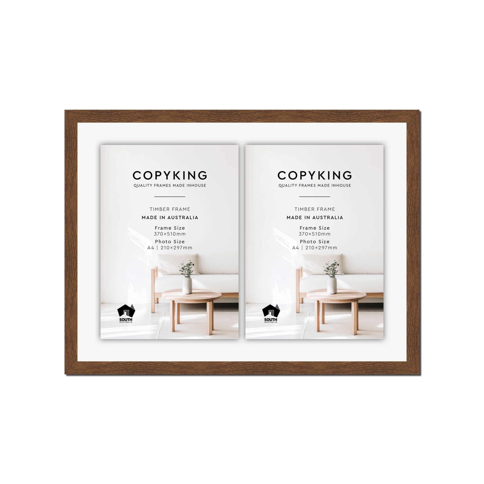 Botanica Chocolate 20mm Wood Certificate Frame - 370mm x 510mm - 2 Certificates (A4)