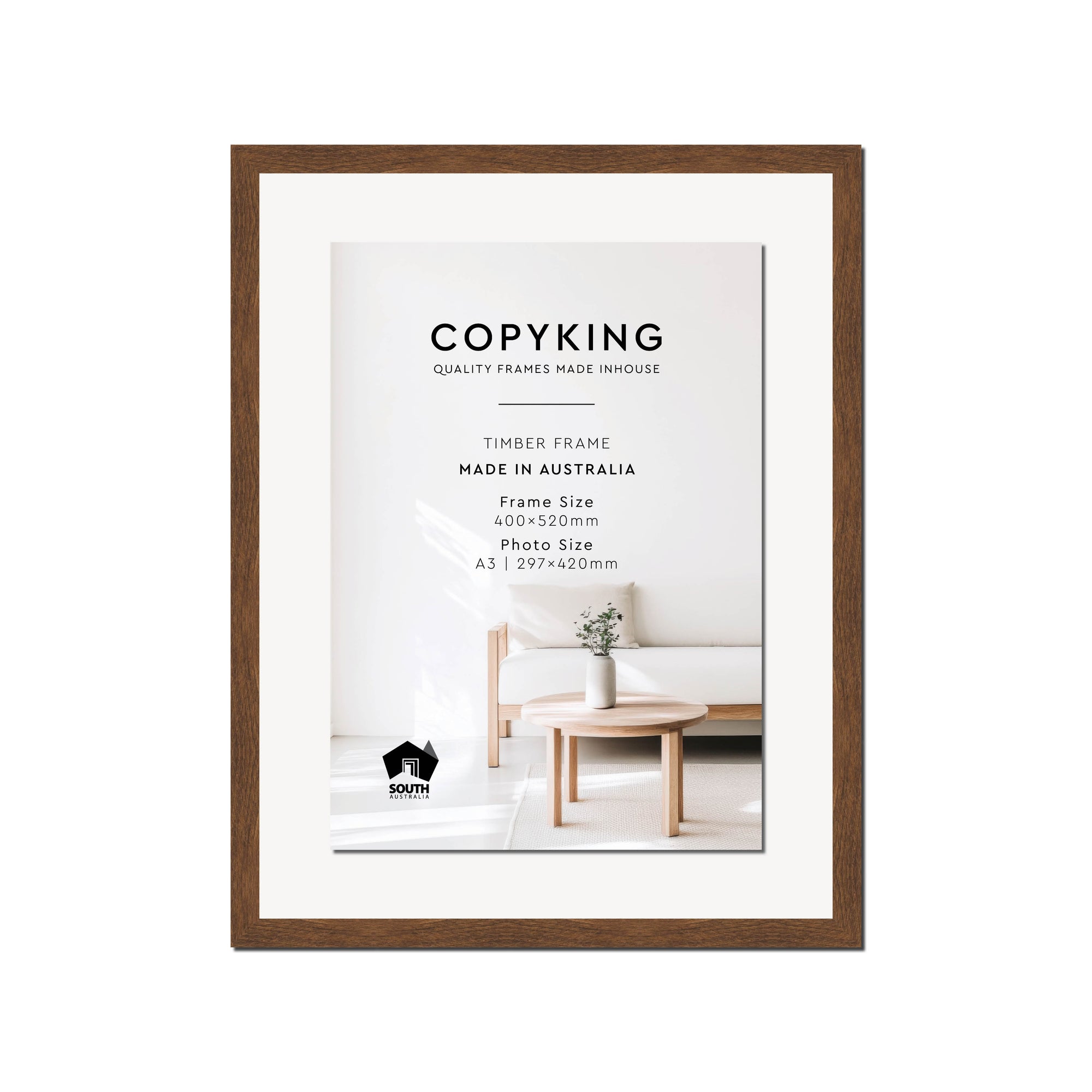 Botanica Chocolate 20mm Wood Certificate Frame - 400mm x 520mm - 1 Certificates (A3)