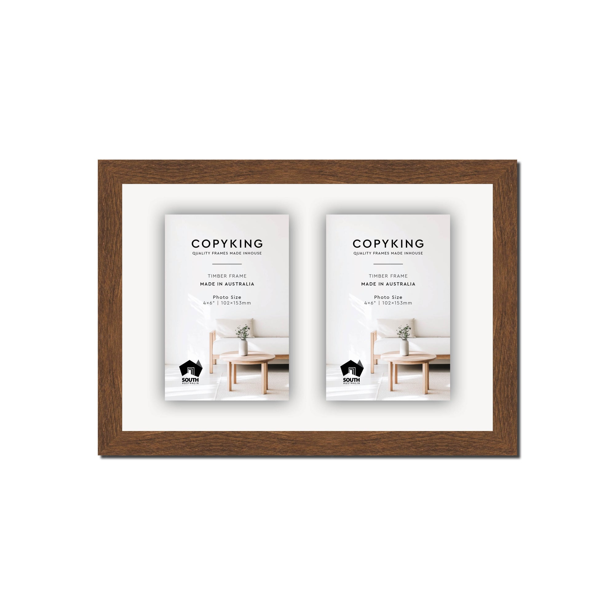 Botanica Chocolate 20mm Wood Collage Photo Frame - 8" x 12" - 2 Photos (4" x 6")