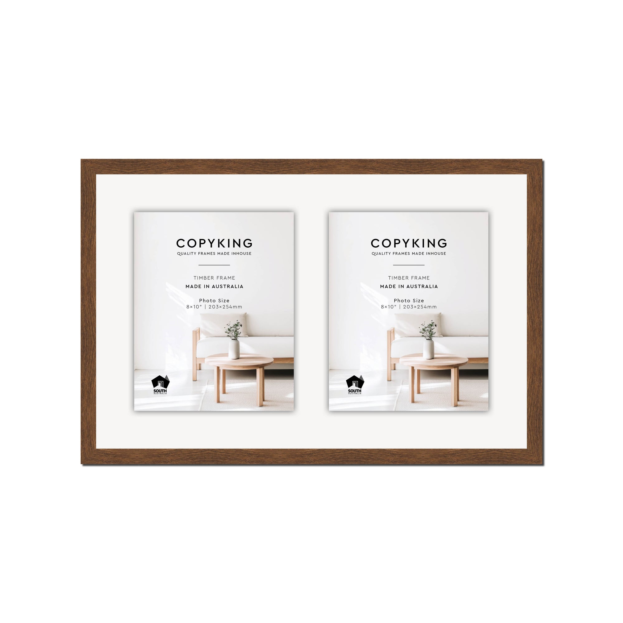 Botanica Chocolate 20mm Wood Collage Photo Frame - 14" x 22" - 2 Photos (8" x 10")
