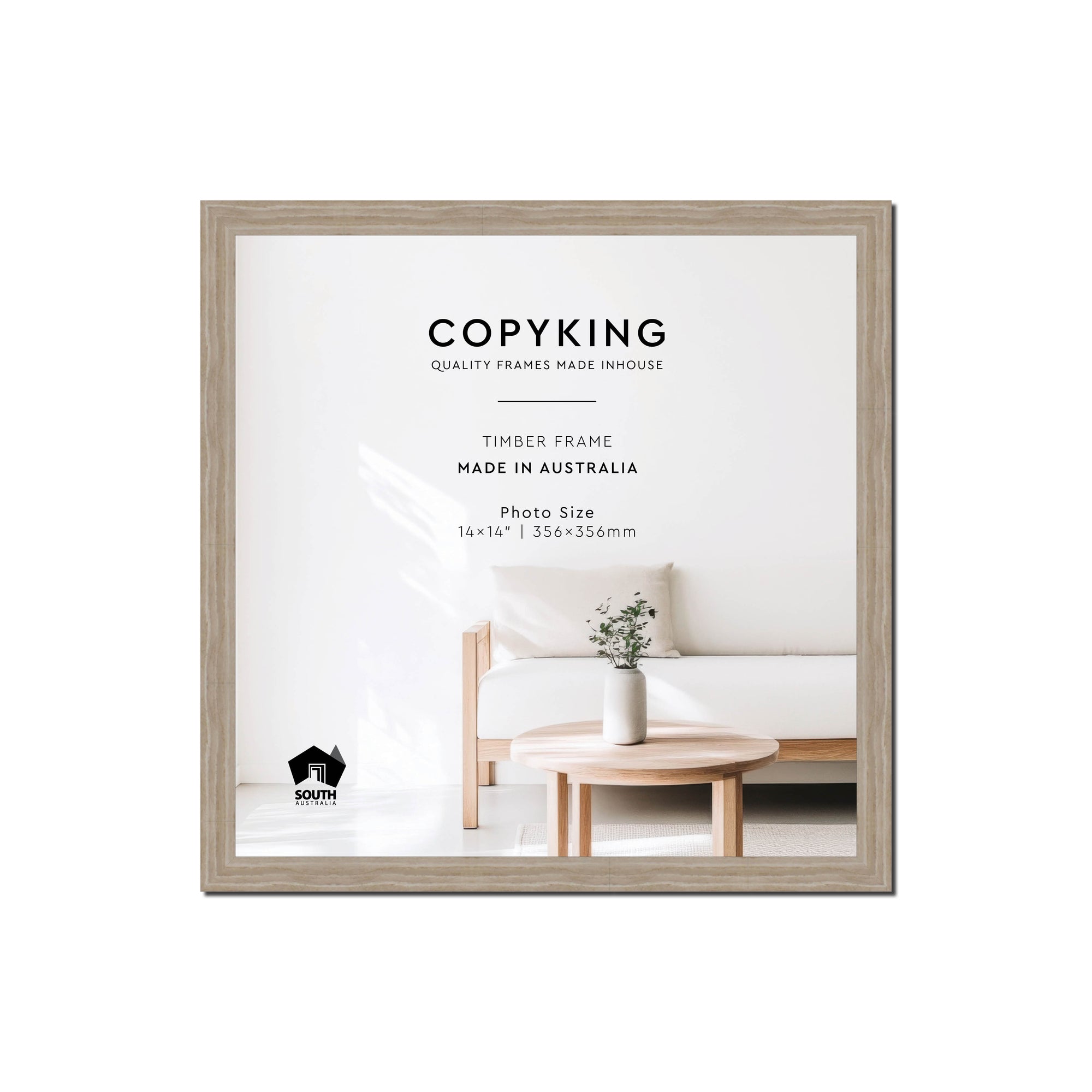 Botanica Taupe 20mm Wood Square Photo Frame - 14" x 14" (356mm x 356mm)