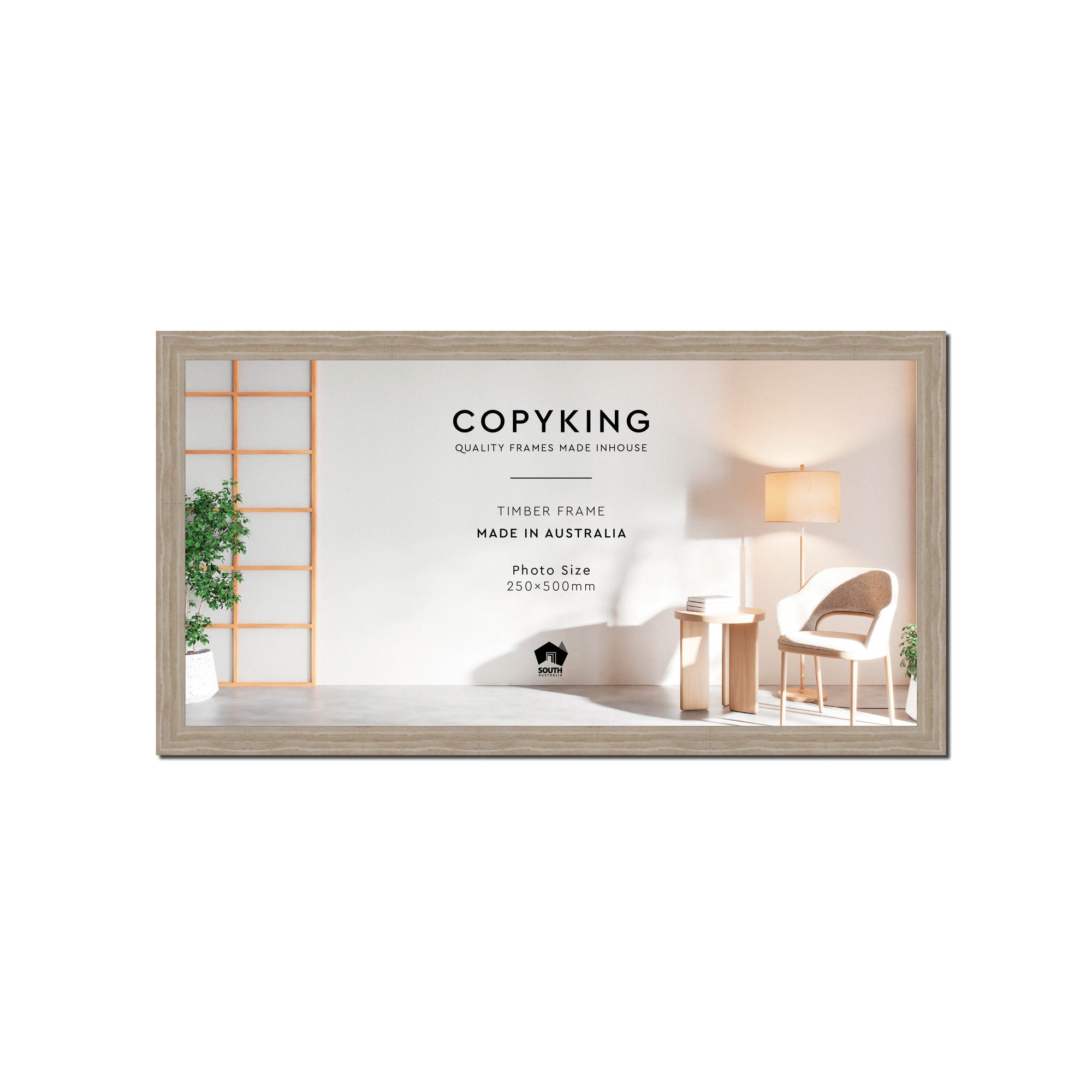 Botanica Taupe 20mm Wood Panoramic Photo Frame - 25cm x 50cm