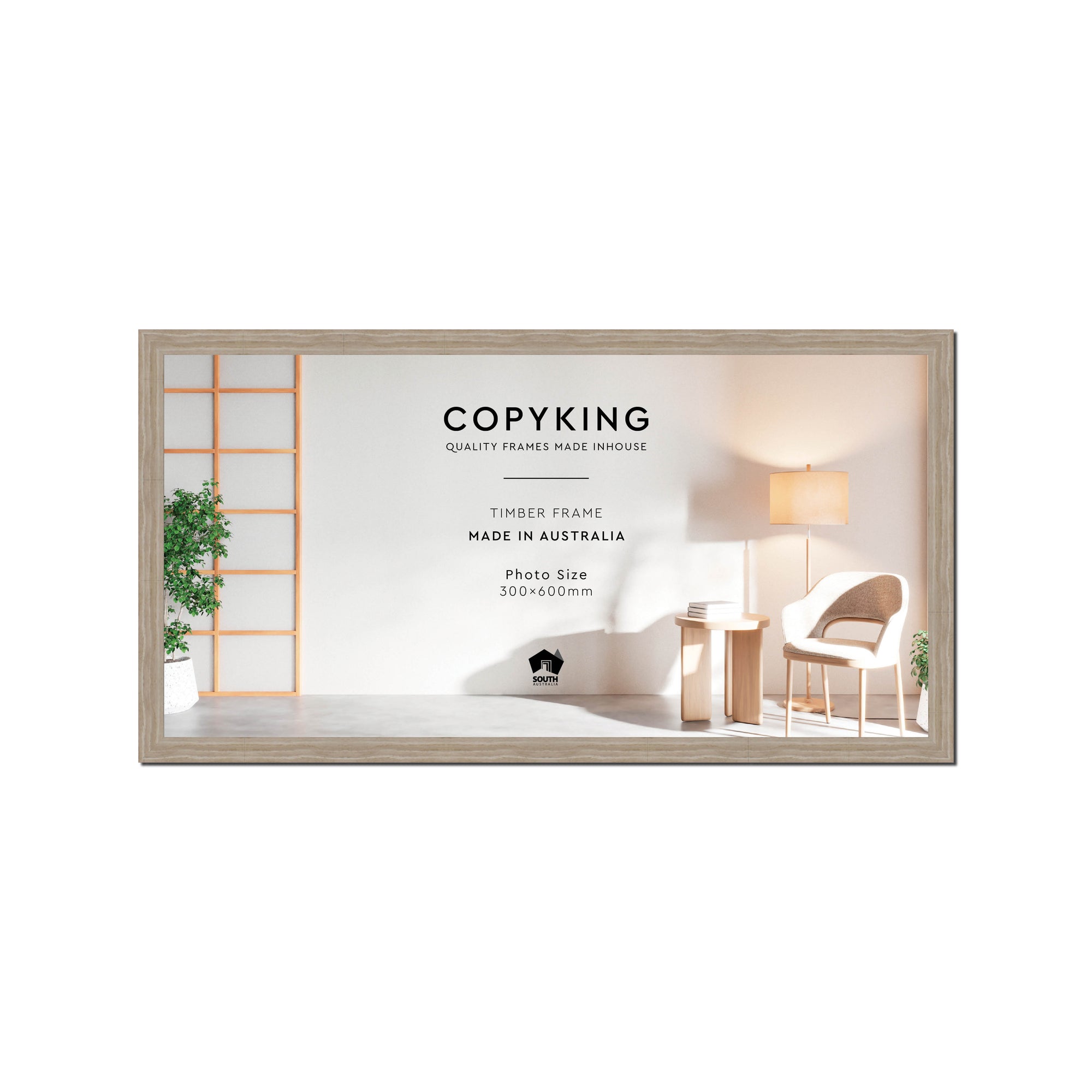 Botanica Taupe 20mm Wood Panoramic Photo Frame - 30cm x 60cm