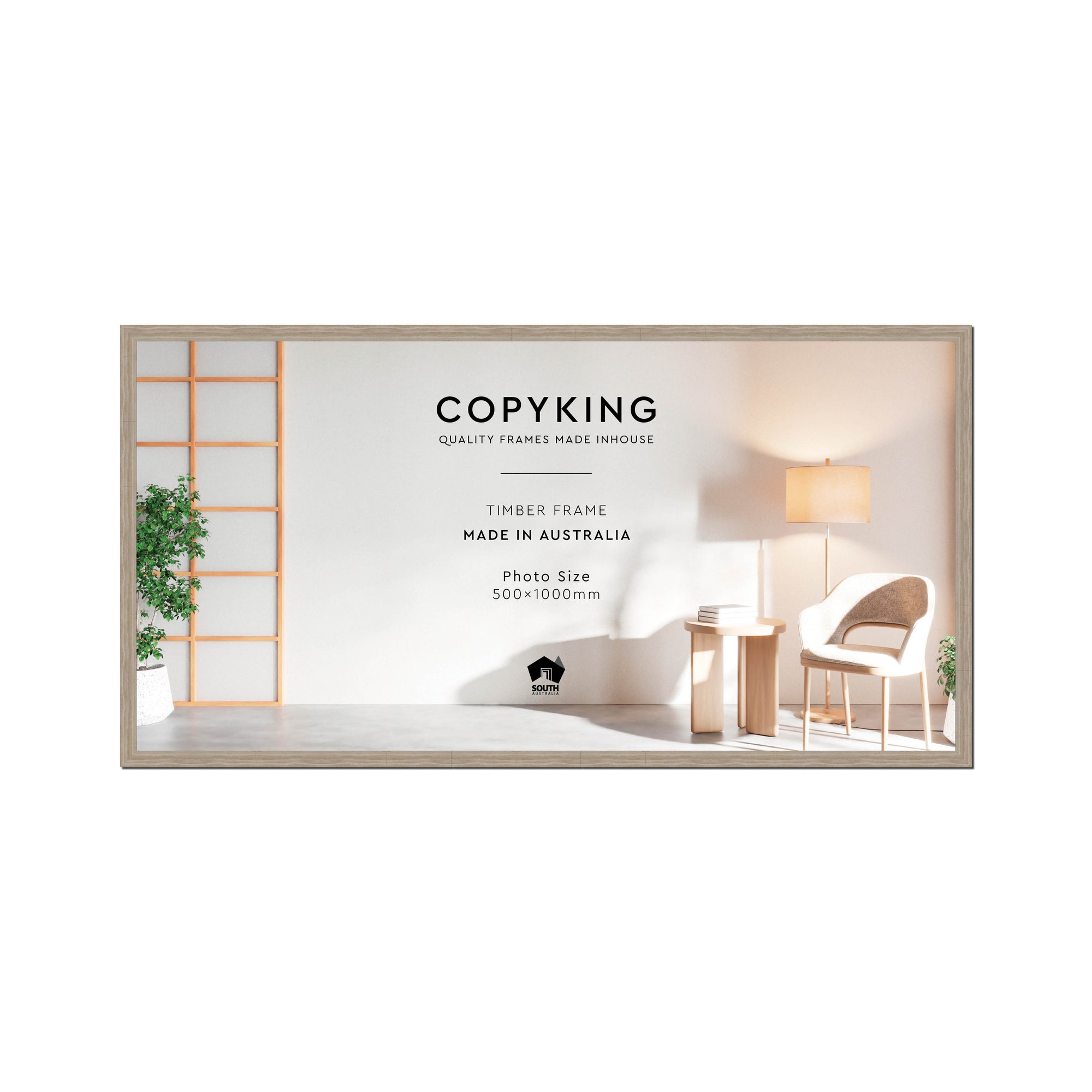 Botanica Taupe 20mm Wood Panoramic Photo Frame - 50cm x 100cm