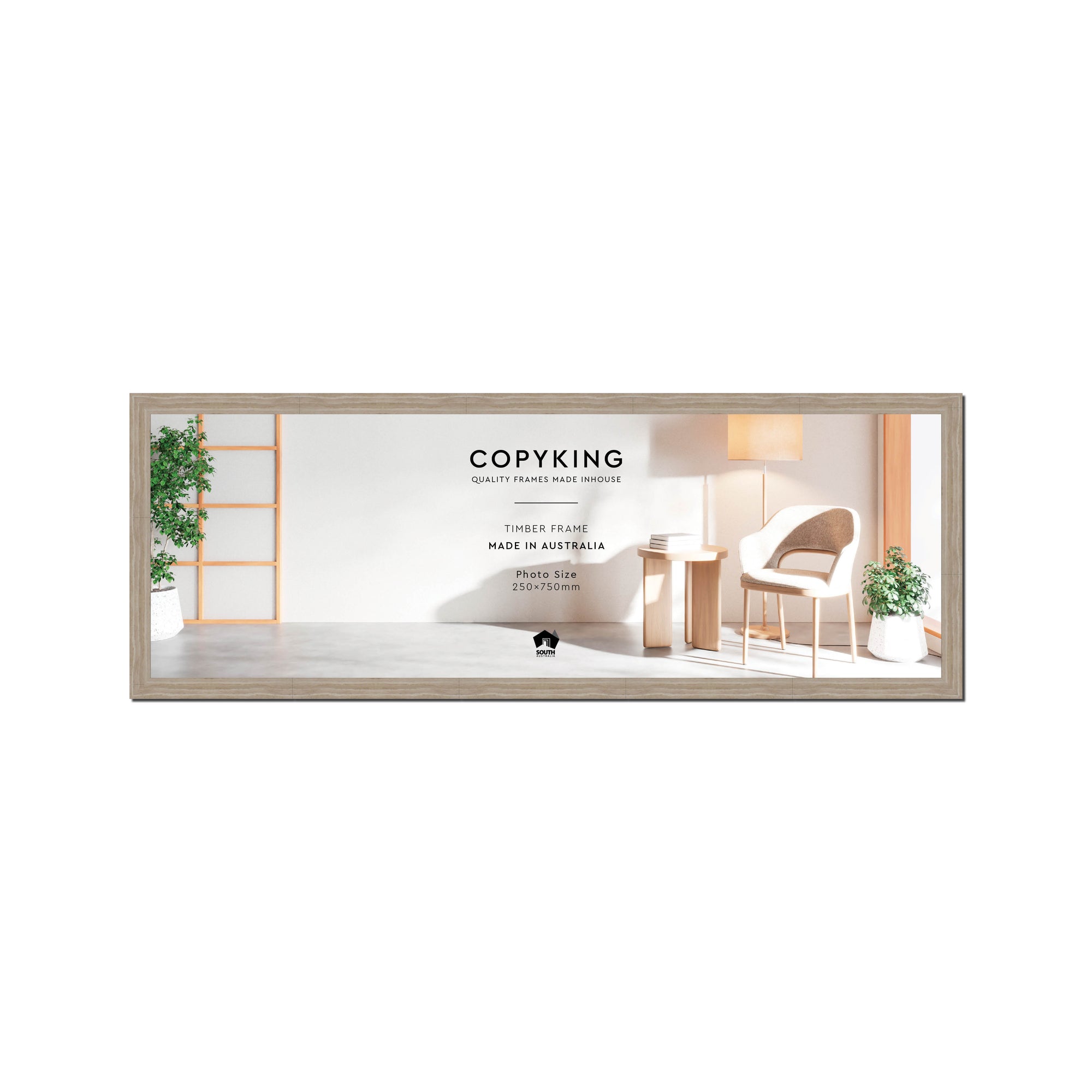 Botanica Taupe 20mm Wood Panoramic Photo Frame - 25cm x 75cm