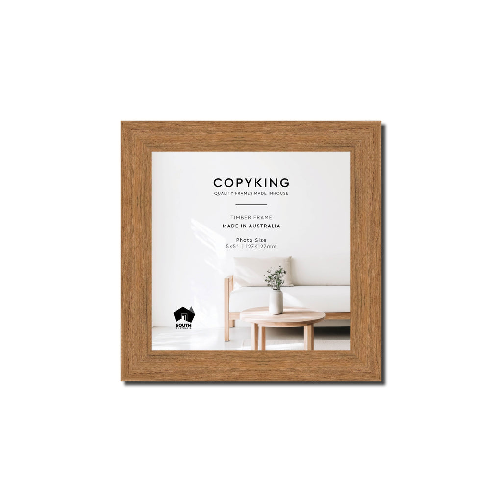 Botanica Teak 20mm Wood Square Photo Frame - 5" x 5" (127mm x 127mm)