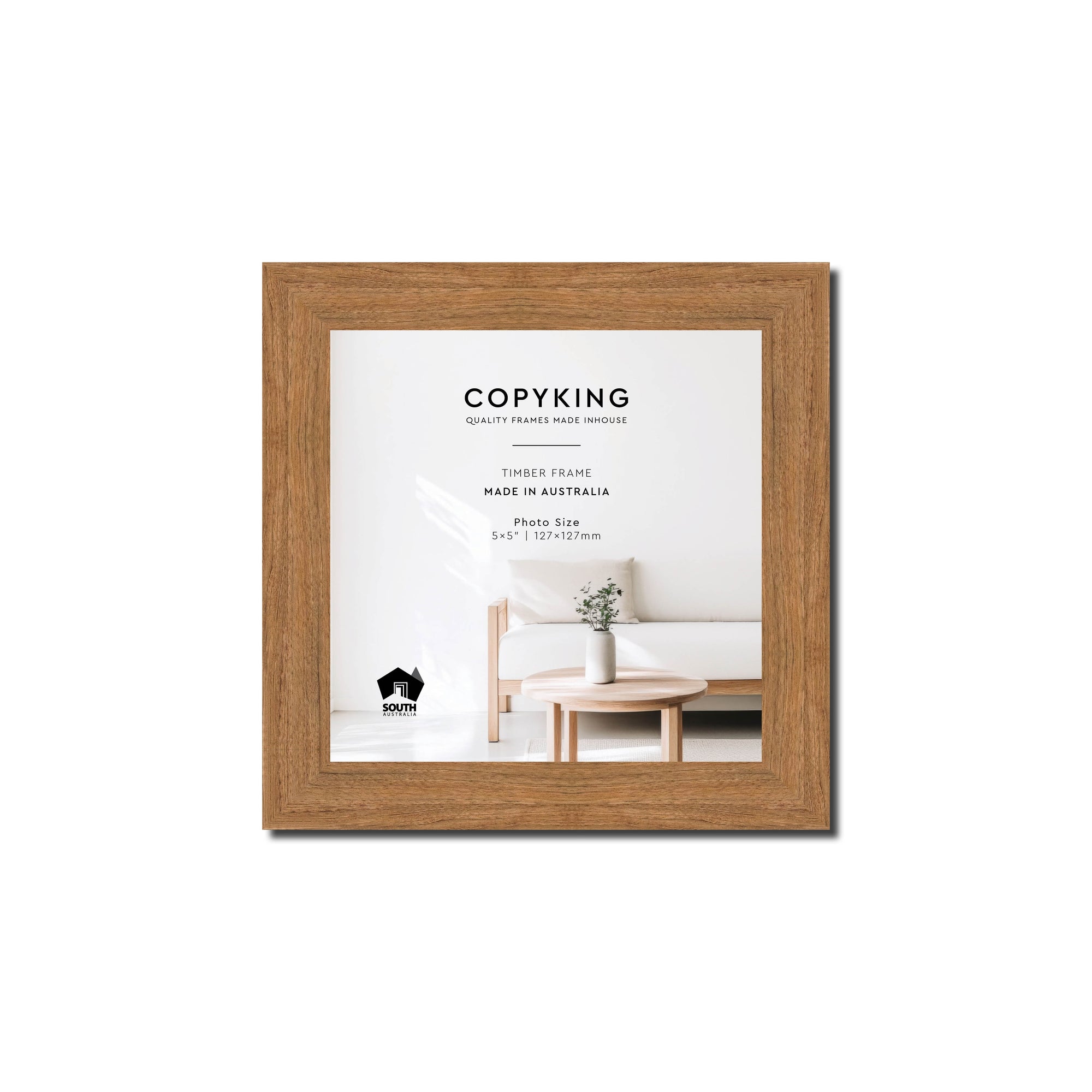 Botanica Teak 20mm Wood Square Photo Frame - 5" x 5" (127mm x 127mm)