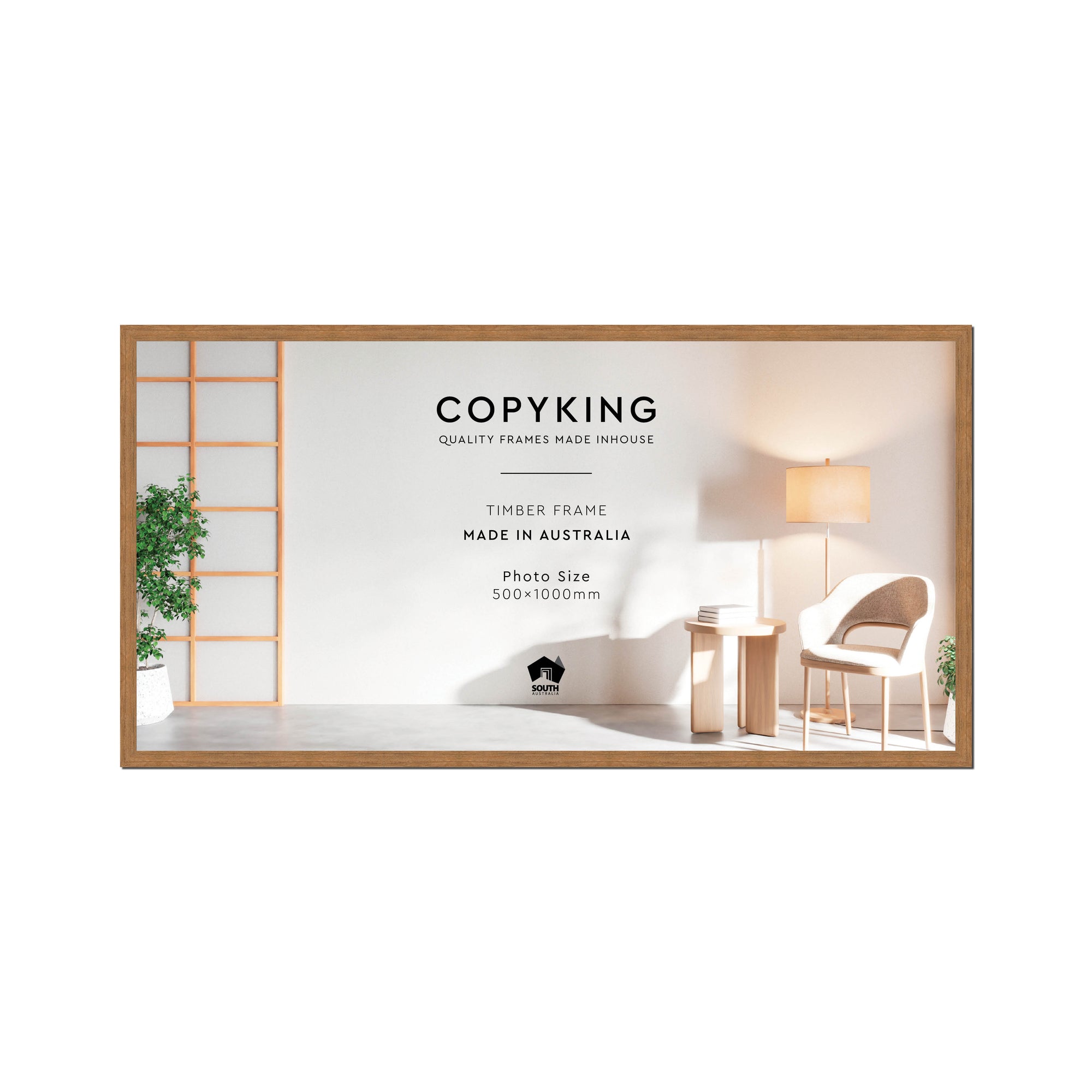 Botanica Teak 20mm Wood Panoramic Photo Frame - 50cm x 100cm