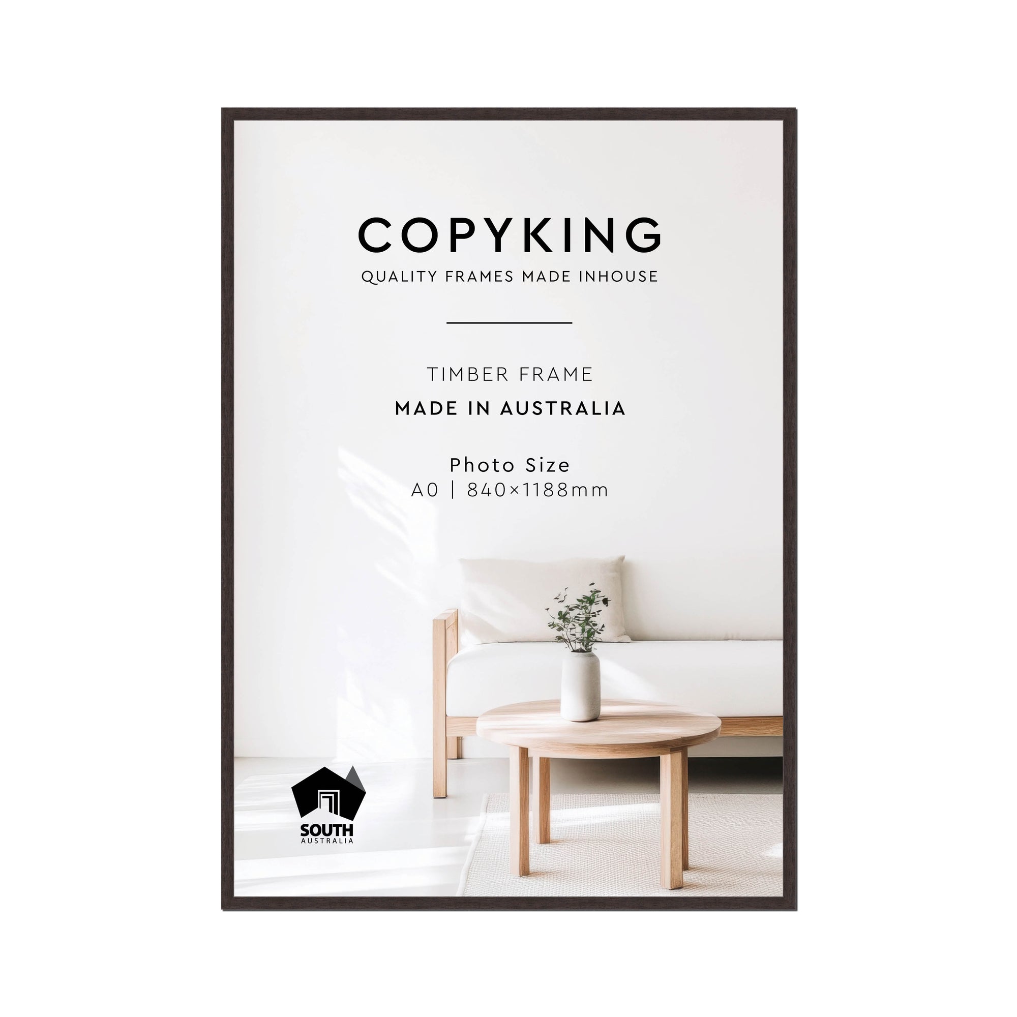 Charcoal 20mm Wood Poster Frame - A0 (840mm x 1188mm)