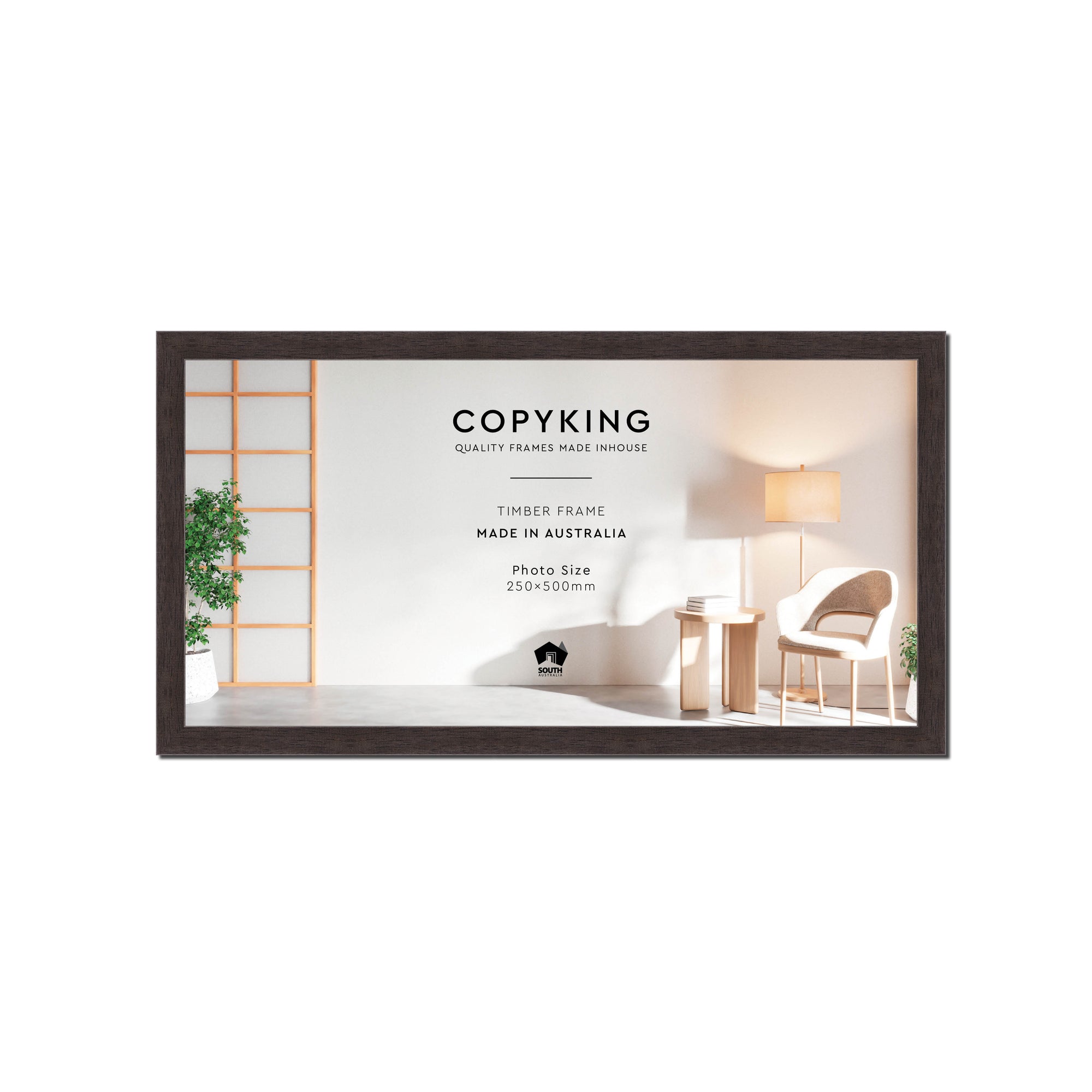 Charcoal 20mm Wood Panoramic Photo Frame - 25cm x 50cm