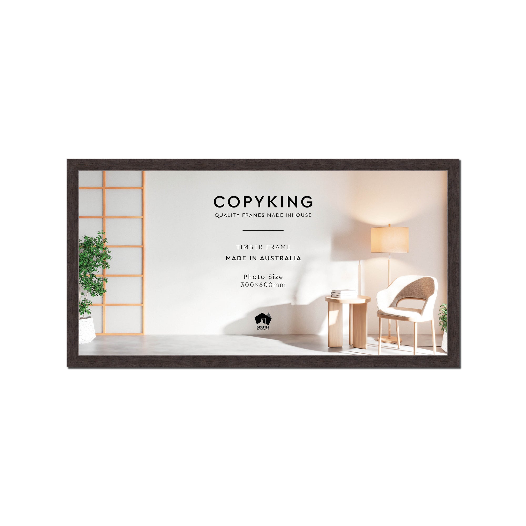 Charcoal 20mm Wood Panoramic Photo Frame - 30cm x 60cm
