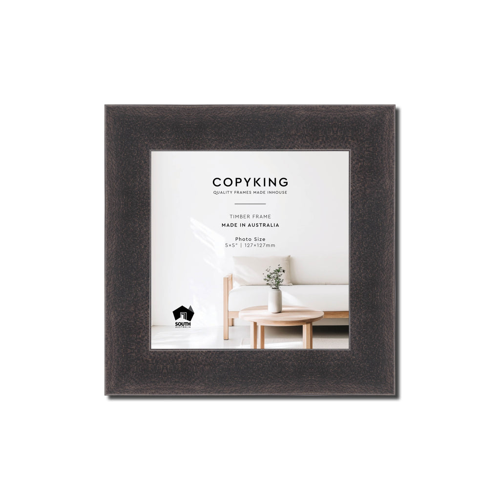 Charcoal 30mm Wood Square Photo Frame - 5" x 5" (127mm x 127mm)