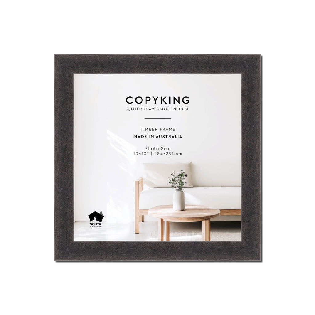 Charcoal 30mm Wood Square Photo Frame - 10" x 10" (254mm x 254mm)