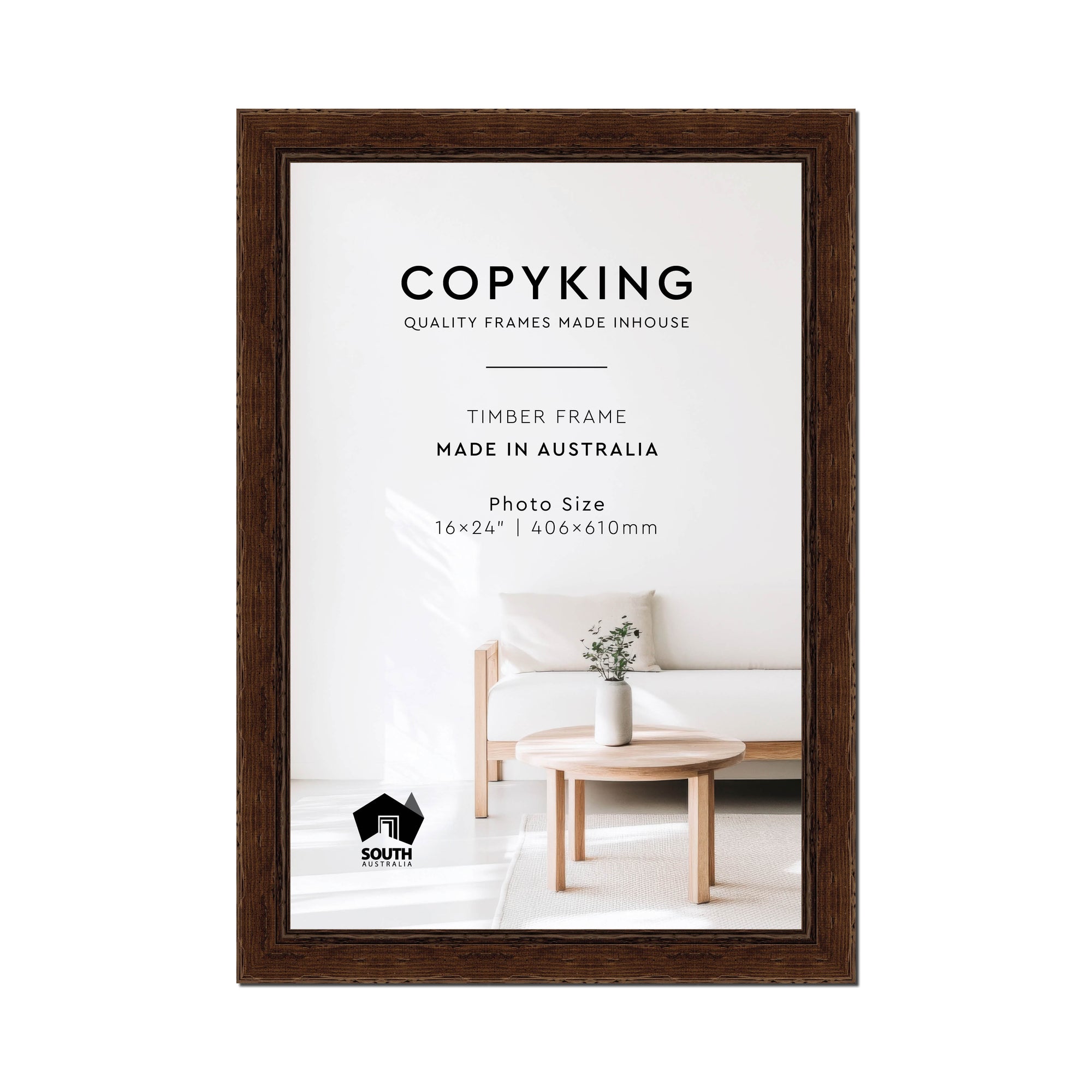 Chocolate 43mm Wood Photo Frame - 16" x 24" (406mm x 610mm)