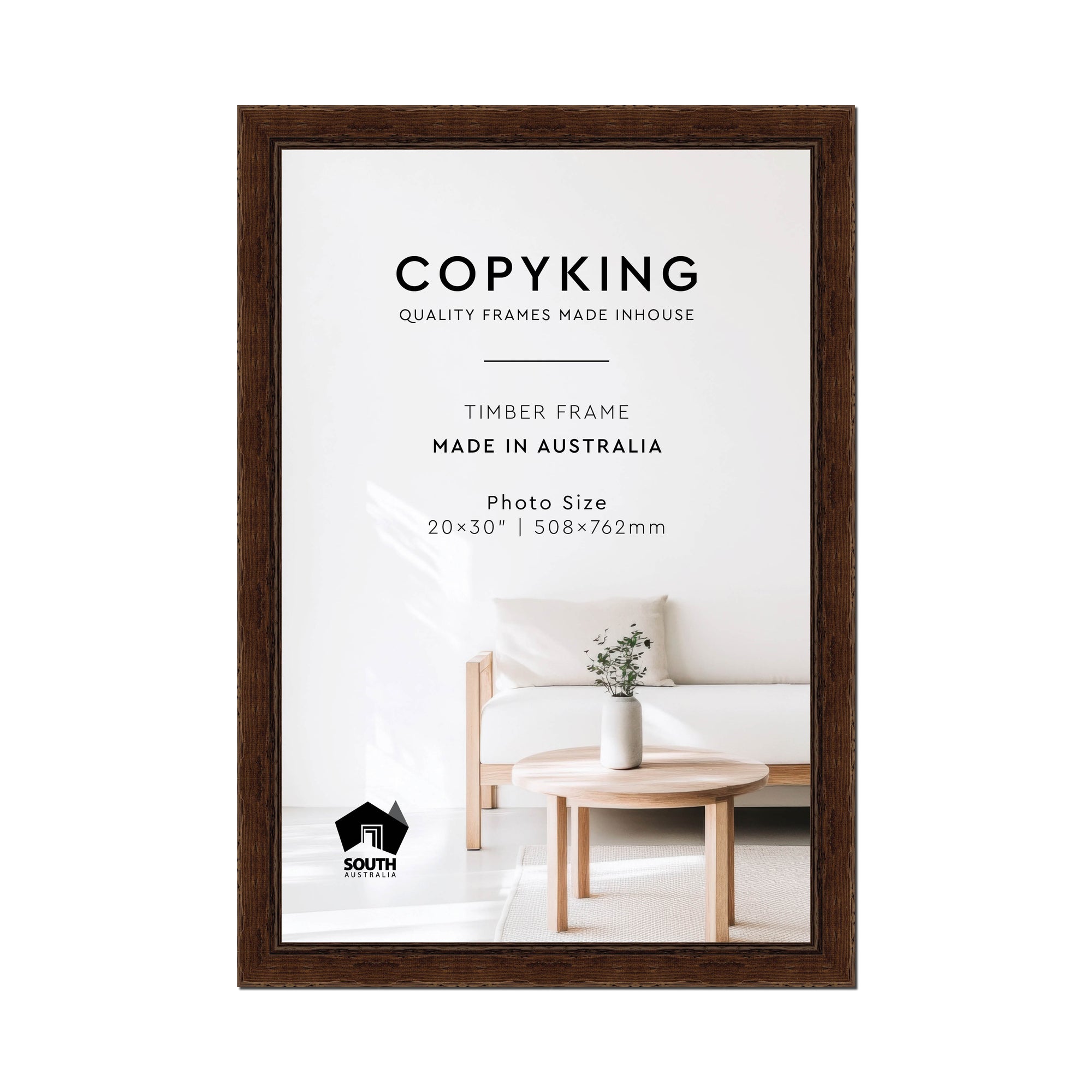 Chocolate 43mm Wood Photo Frame - 20" x 30" (508mm x 762mm)
