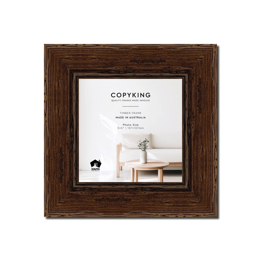 Chocolate 43mm Wood Square Photo Frame - 5" x 5" (127mm x 127mm)