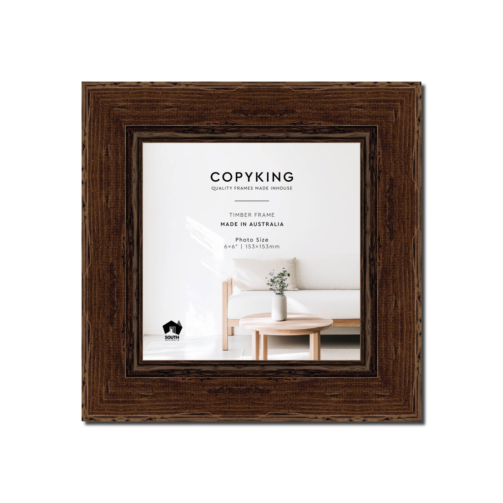 Chocolate 43mm Wood Square Photo Frame - 6" x 6" (153mm x 153mm)