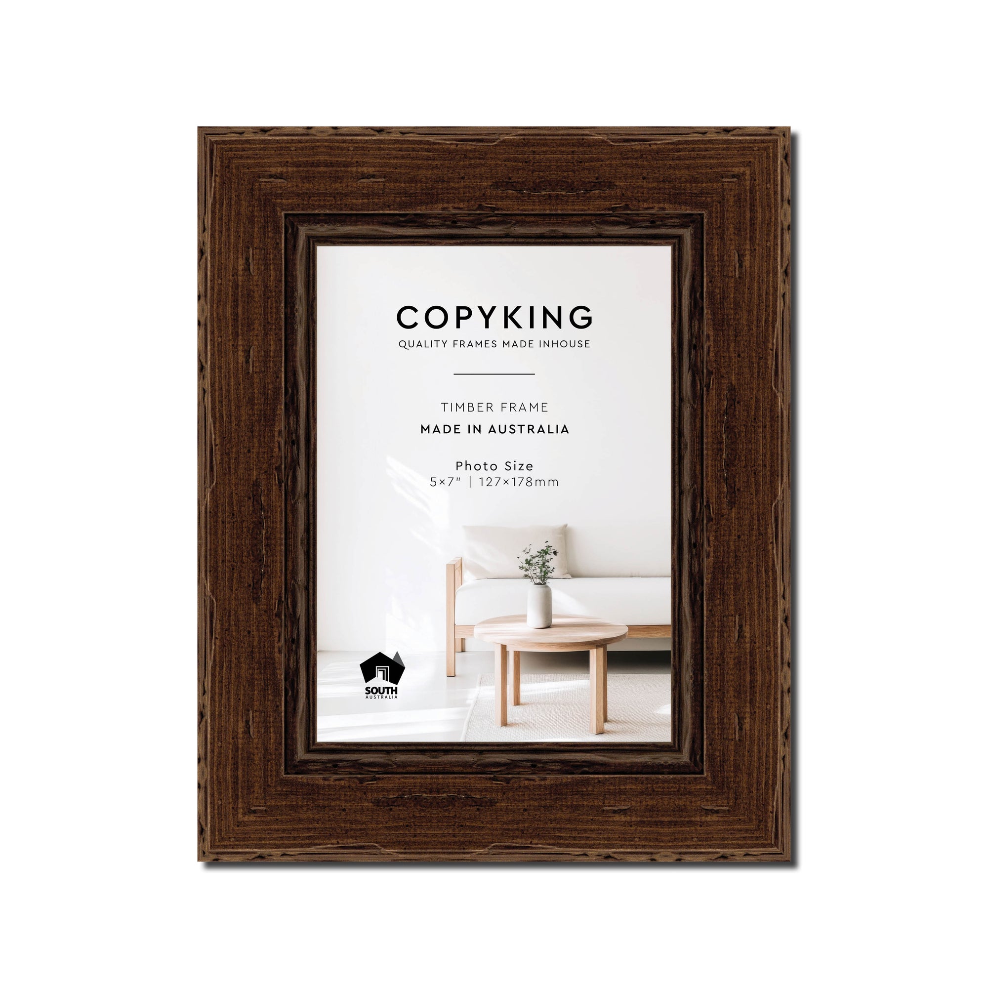 Chocolate 43mm Wood Photo Frame - 5" x 7" (127mm x 178mm)