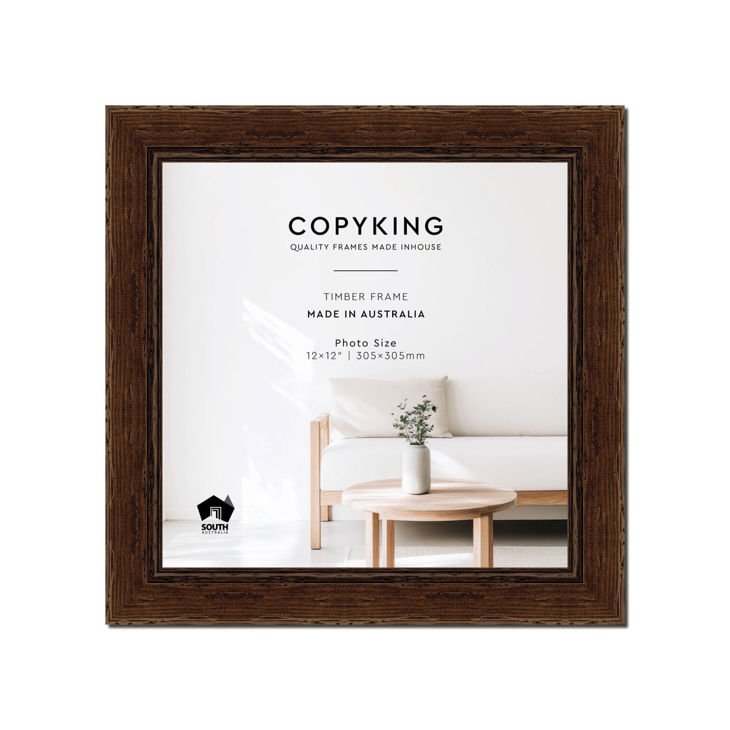 Chocolate 43mm Wood Square Photo Frame - 12" x 12" (305mm x 305mm)