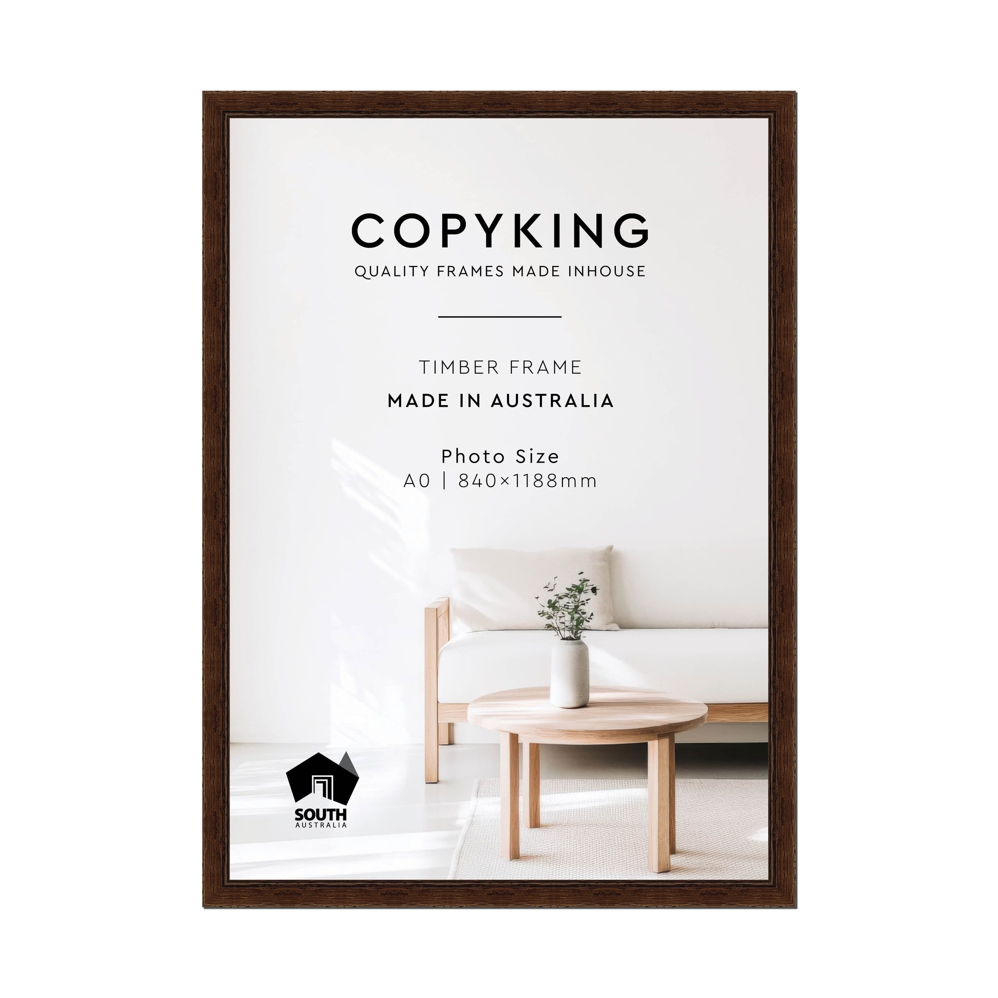 Chocolate 43mm Wood Poster Frame - A0 (840mm x 1188mm)