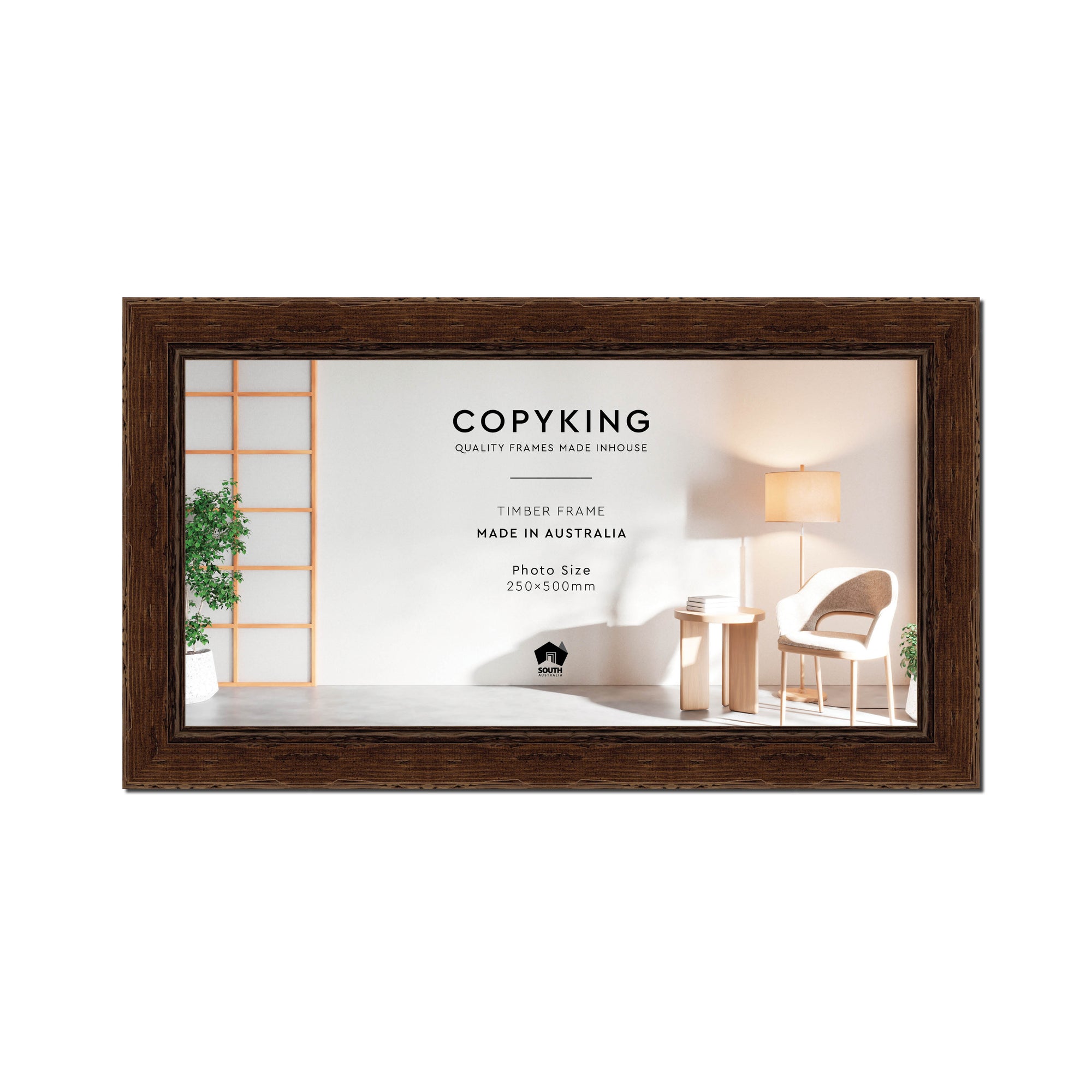 Chocolate 43mm Wood Panoramic Photo Frame - 25cm x 50cm