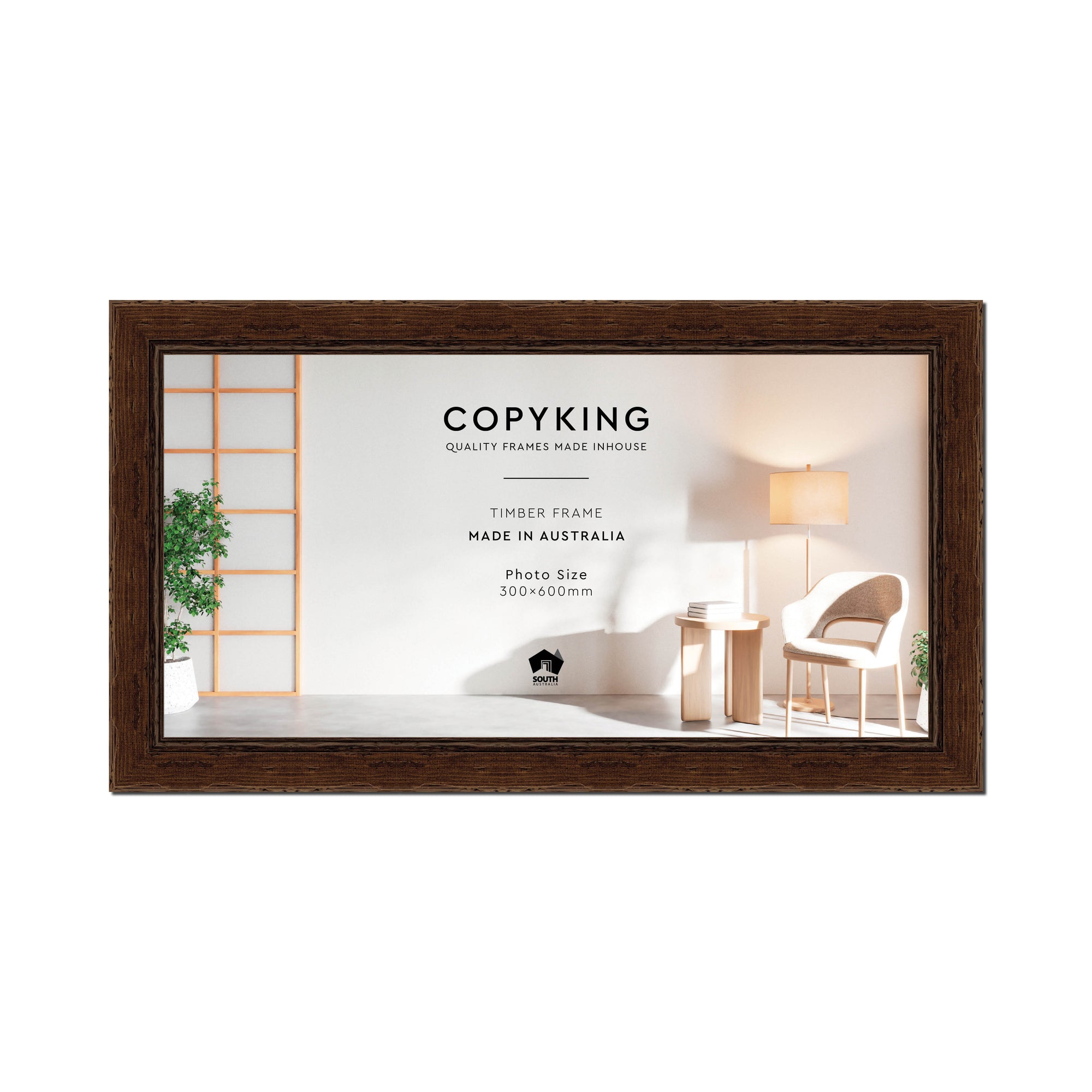 Chocolate 43mm Wood Panoramic Photo Frame - 30cm x 60cm