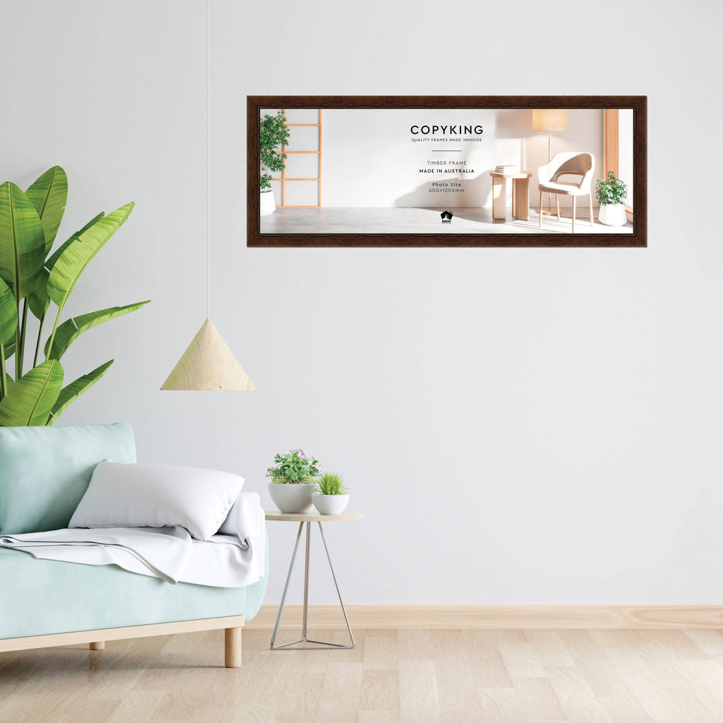 Chocolate 43mm Wood Panoramic Photo Frame - 40cm x 120cm