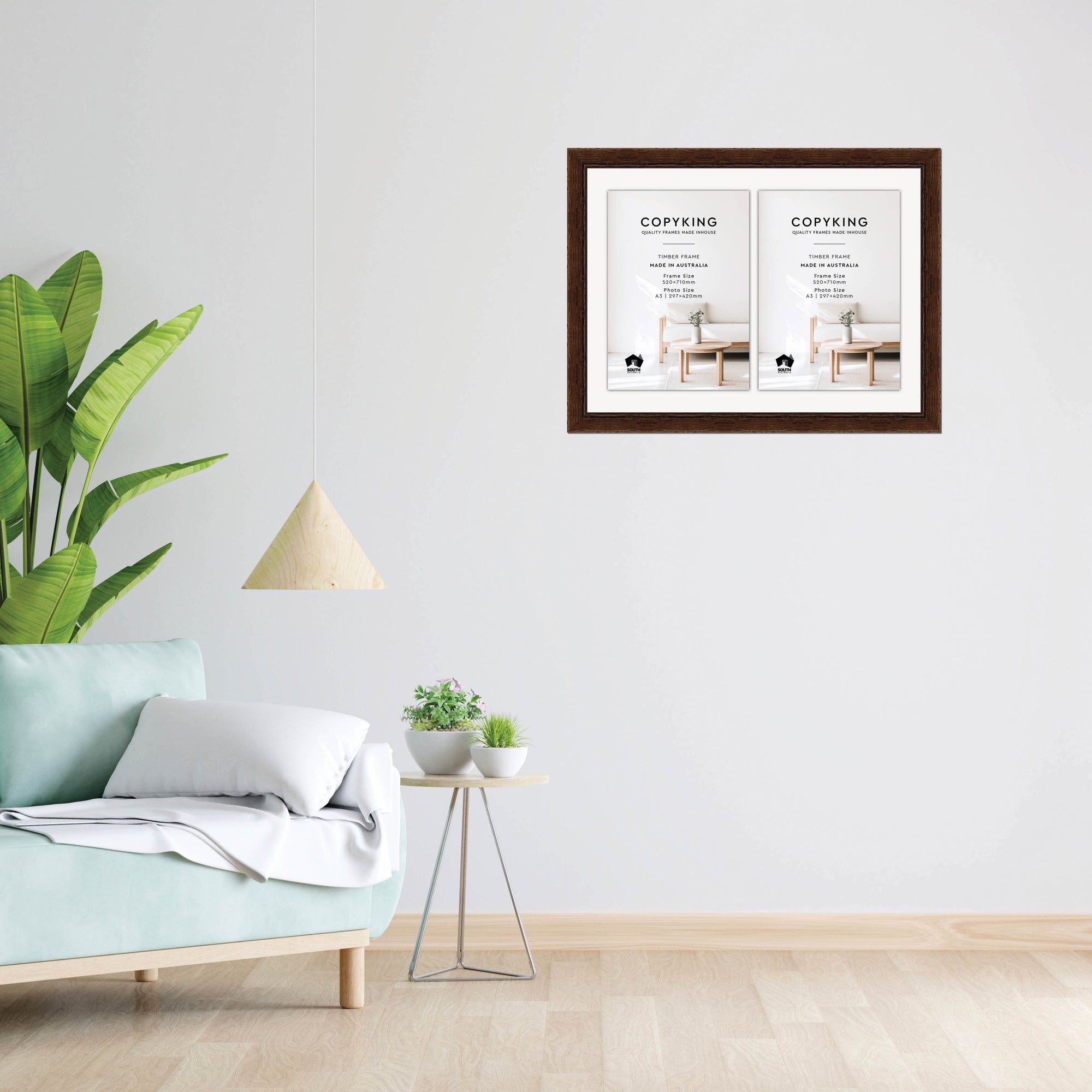 Chocolate 43mm Wood Certificate Frame - 520mm x 710mm - 2 Certificates (A3)