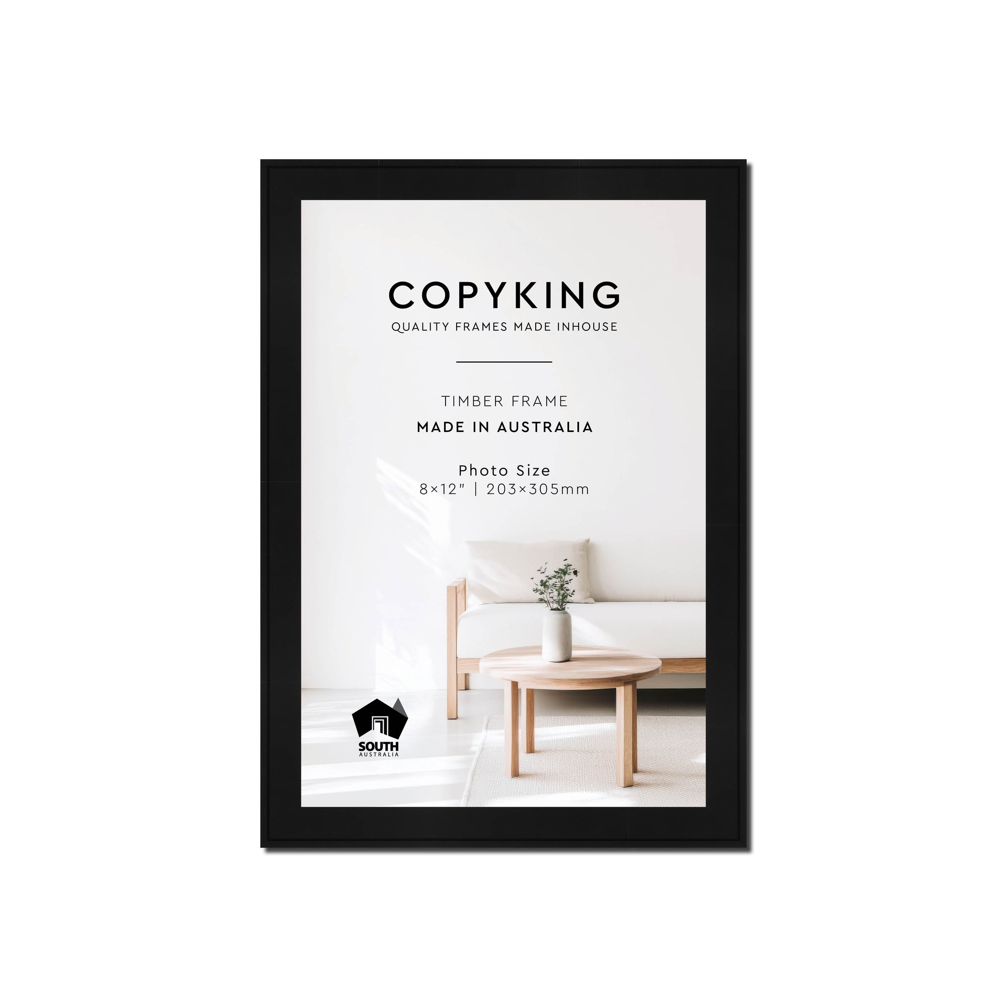 Duet Black 20mm Wood Photo Frame - 8" x 12" (203mm x 305mm)