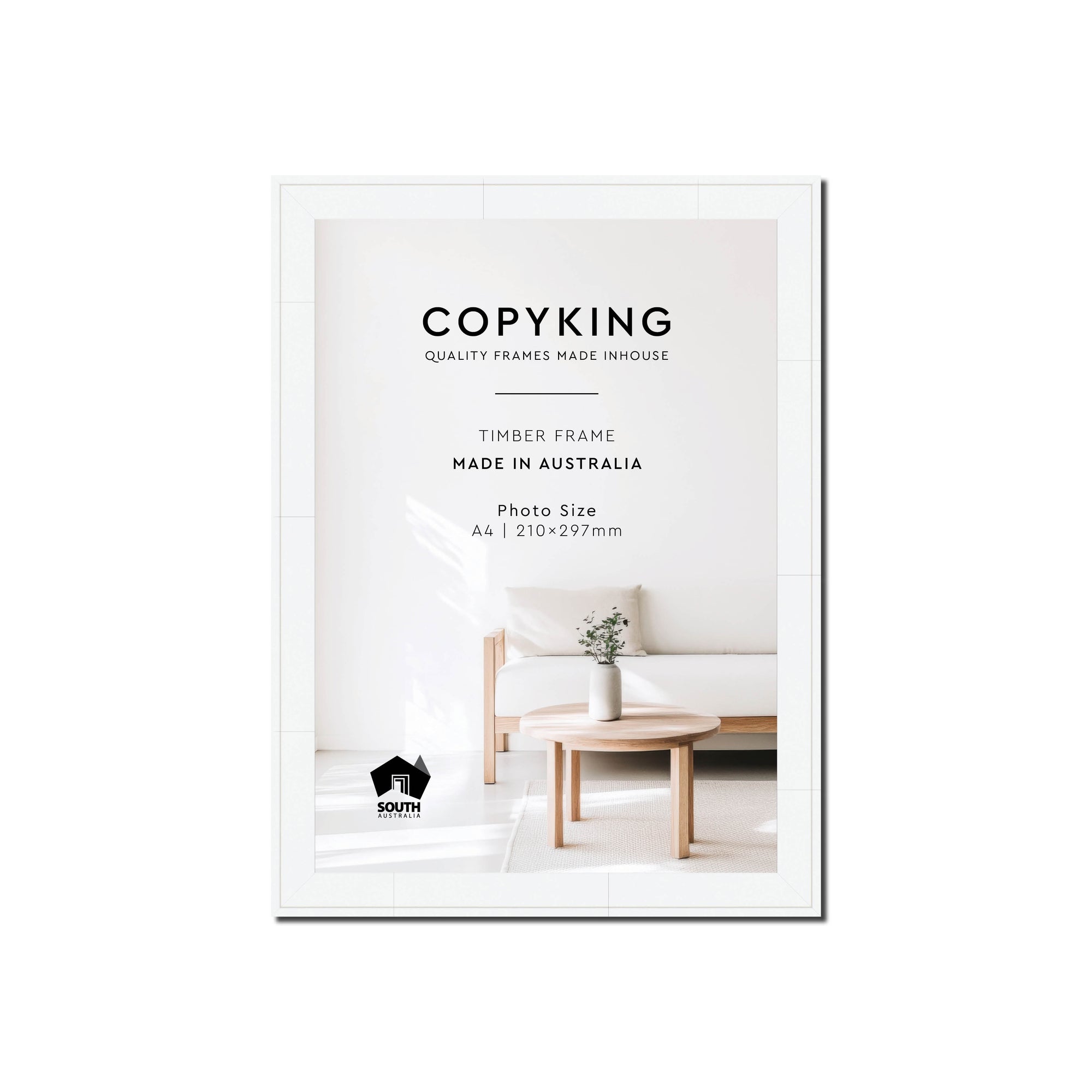Duet White 20mm Wood Poster Frame - A4 (210mm x 297mm)