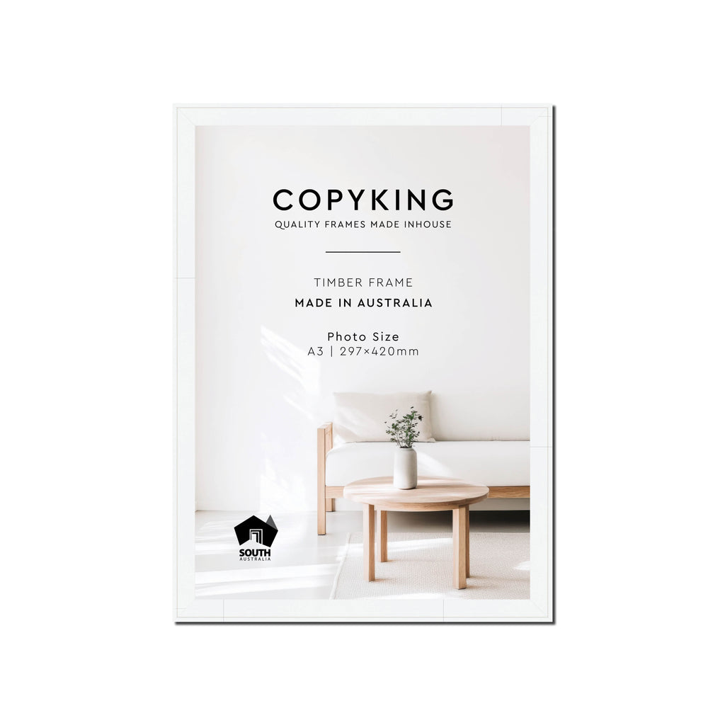 Duet White 20mm Wood Poster Frame - A3 (297mm x 420mm)
