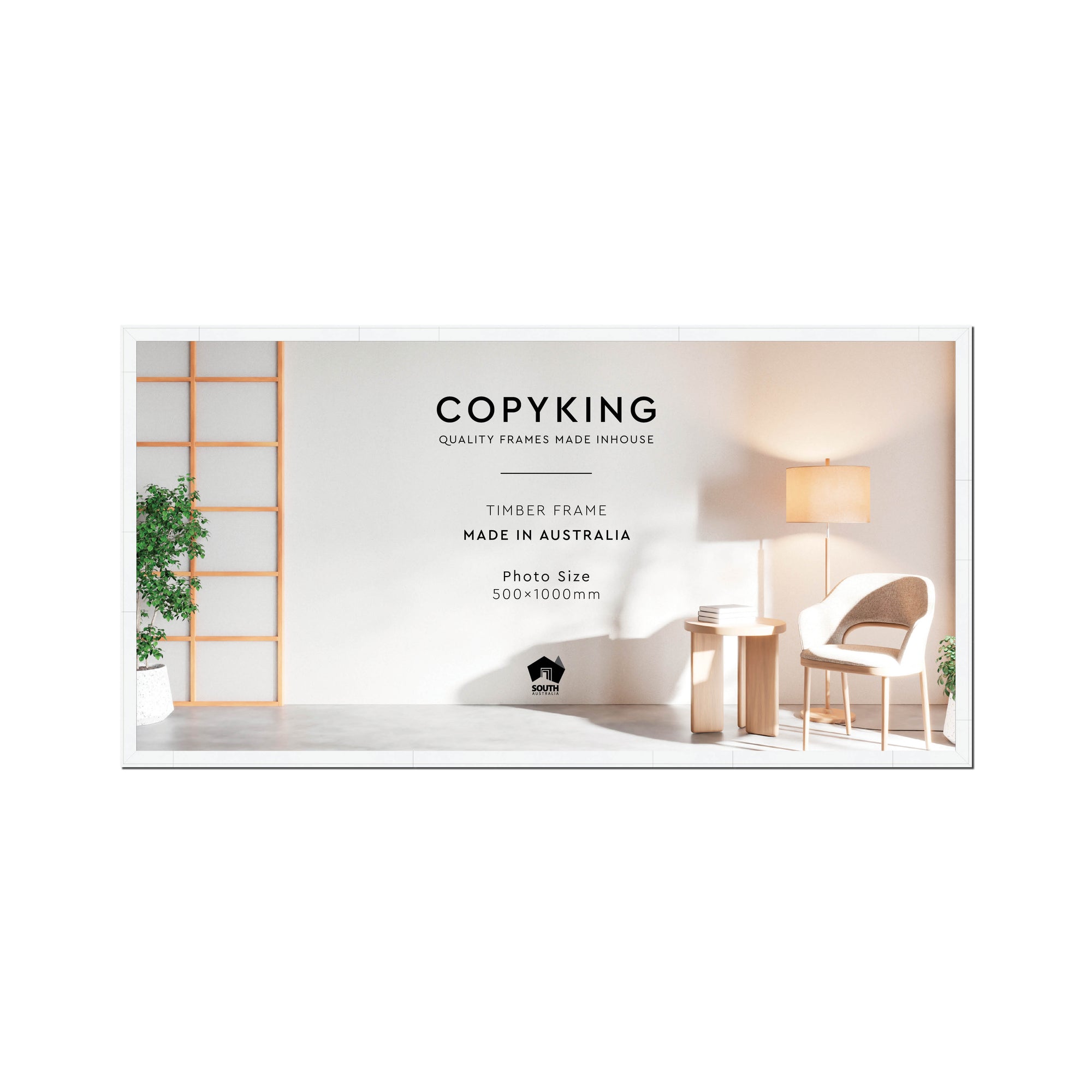 Duet White 20mm Wood Panoramic Photo Frame - 50cm x 100cm