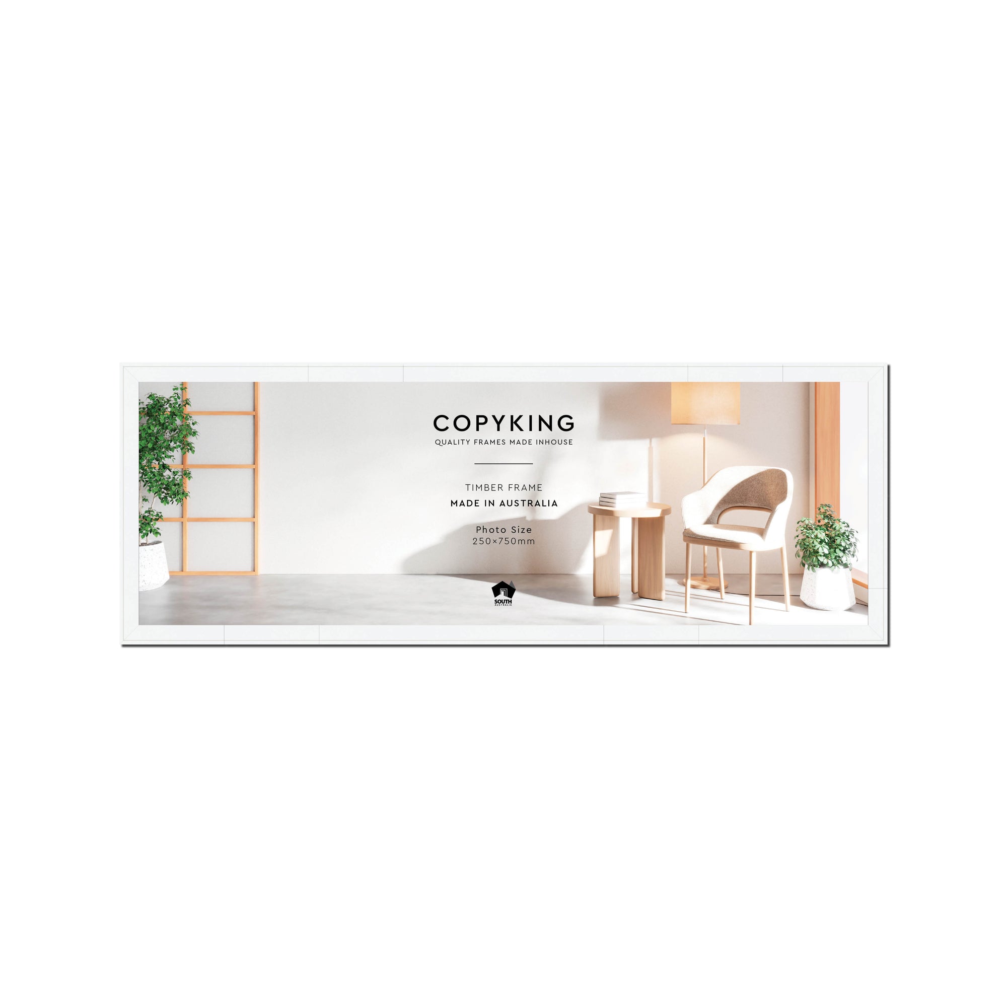 Duet White 20mm Wood Panoramic Photo Frame - 25cm x 75cm