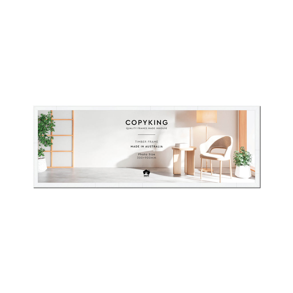 Duet White 20mm Wood Panoramic Photo Frame - 30cm x 90cm